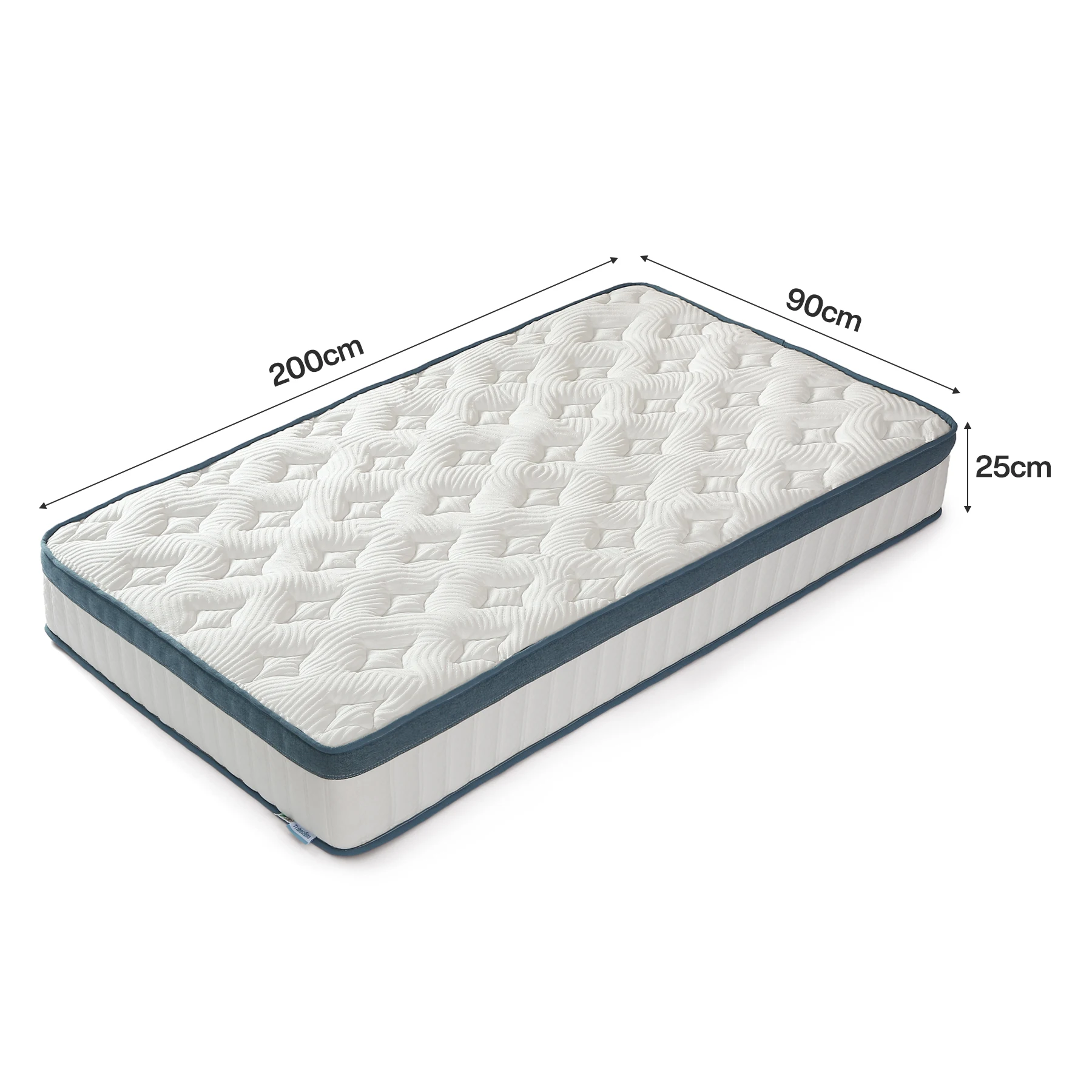 Tribesigns Mattress 90x200x25cm, 7-Zone Pocket Spring Mattress H3 Medium, Orthopedic Spring Mattress with Gel Memory Foam
