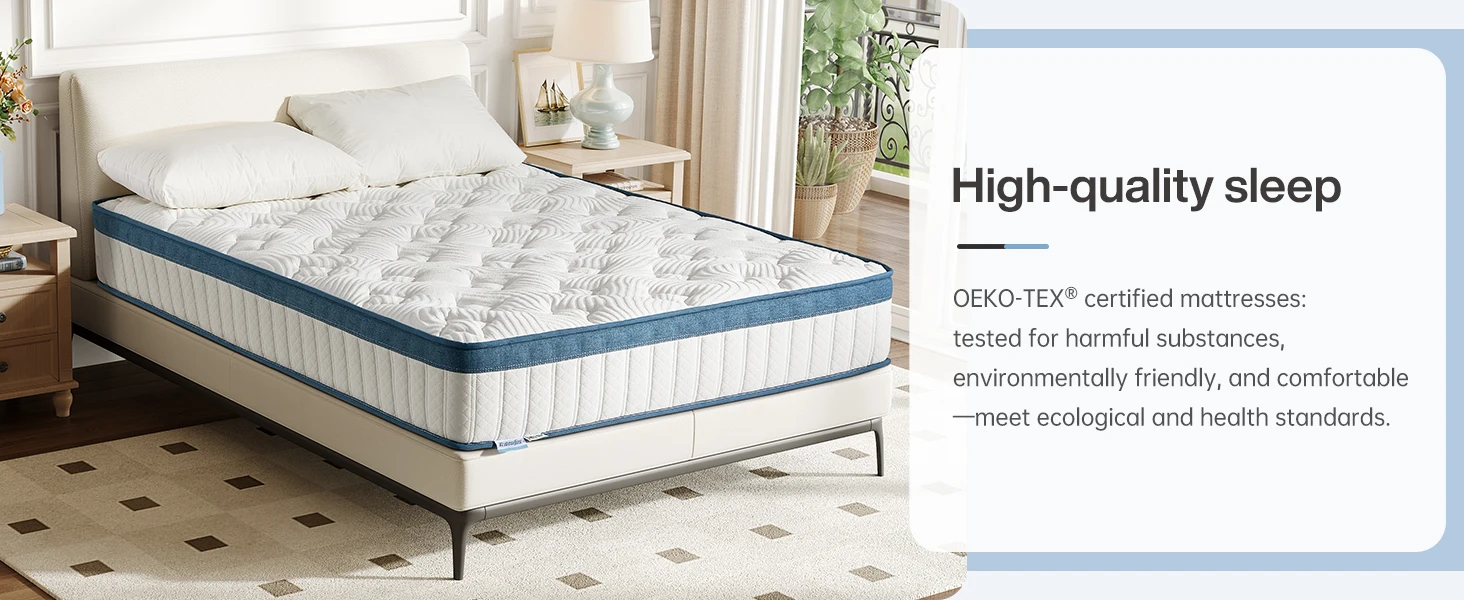 Tribesigns Mattress 90x200x25cm, 7-Zone Pocket Spring Mattress H3 Medium, Orthopedic Spring Mattress with Gel Memory Foam