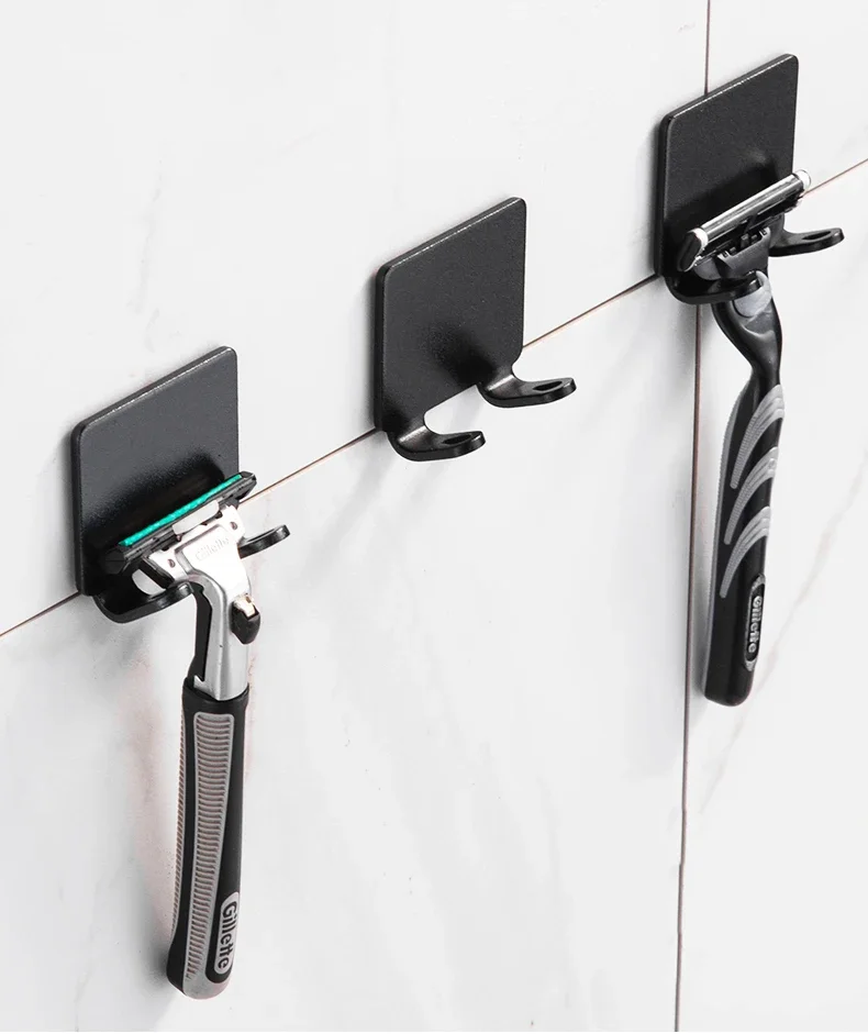Bathroom Stainless Steel Razor Holder Storage Hook Wall Men Shaving Shaver Shelf Punch-Free Razor Rack Bathroom Accessories