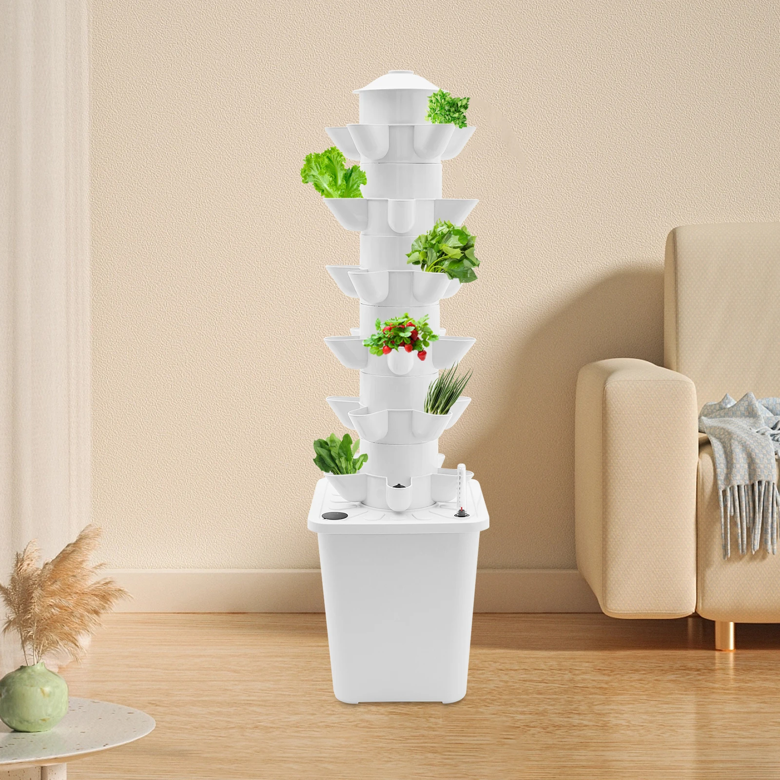 6-Tier Hydroponic Growing System 30 Plant Garden Hydroponics Vertical Growing Kit Soilless Cultivation for Fresh Vegetables