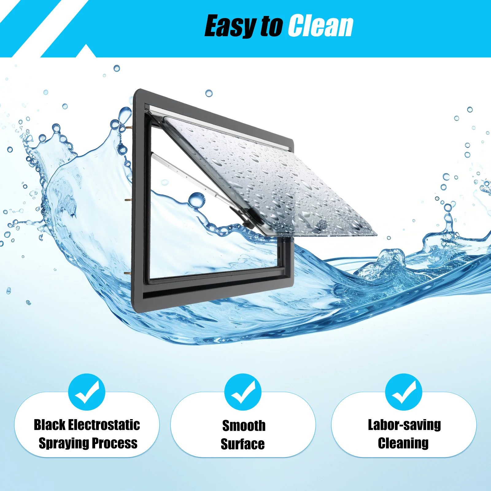 Double-layered Acrylic RV Extrapolated Ventilation Window Multi-angle RV Window for Motorhomes Caravans Campers Trailer 