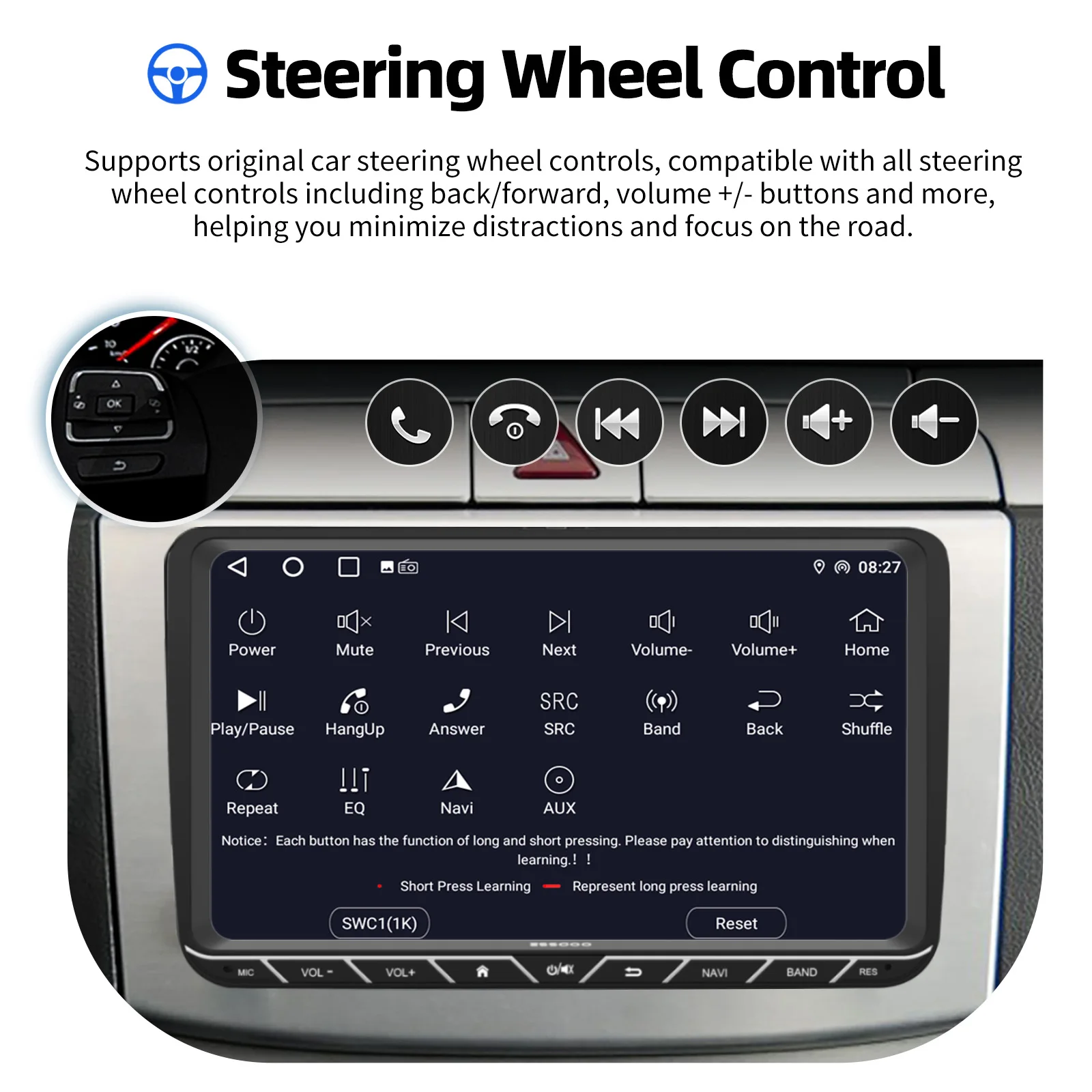 ESSGOO Android 15 Wireless Carplay Car Multimedia Player Car Radio For Volkswagen Skoda Octavia golf 5 touran passat polo Jetta