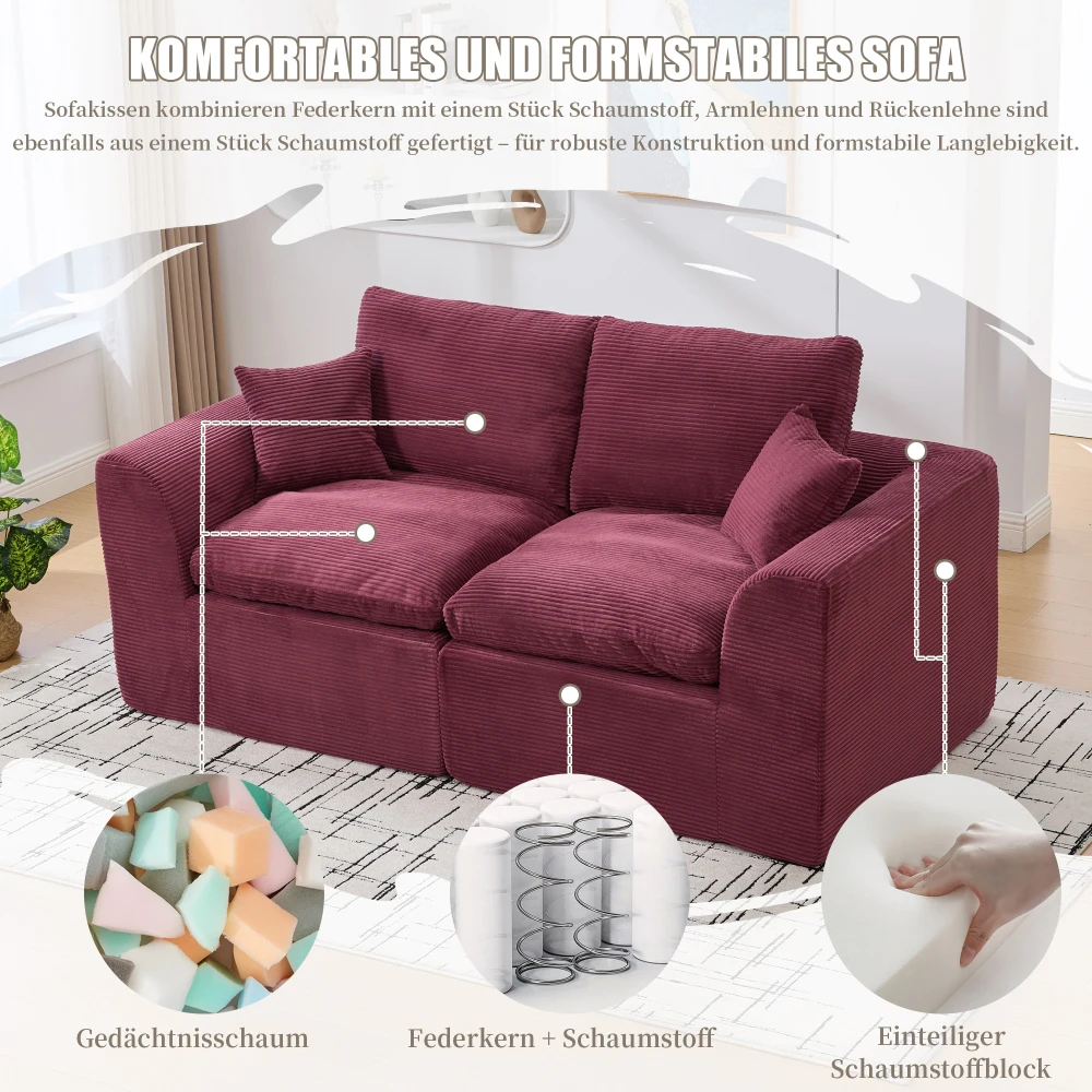 Modern Minimalist Fabric Sofa,soft and Comfortable, Equipped with Pillows, Nordic Style, Suitable for Living Room and Bedroom
