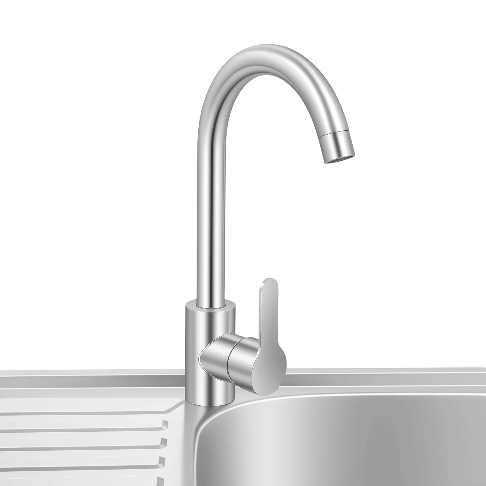 Stainless Steel Kitchen Utility Sink Freestanding Outdoor Kitchen Sink With Faucet Single Bowl For Washing Utensils, Ingredients