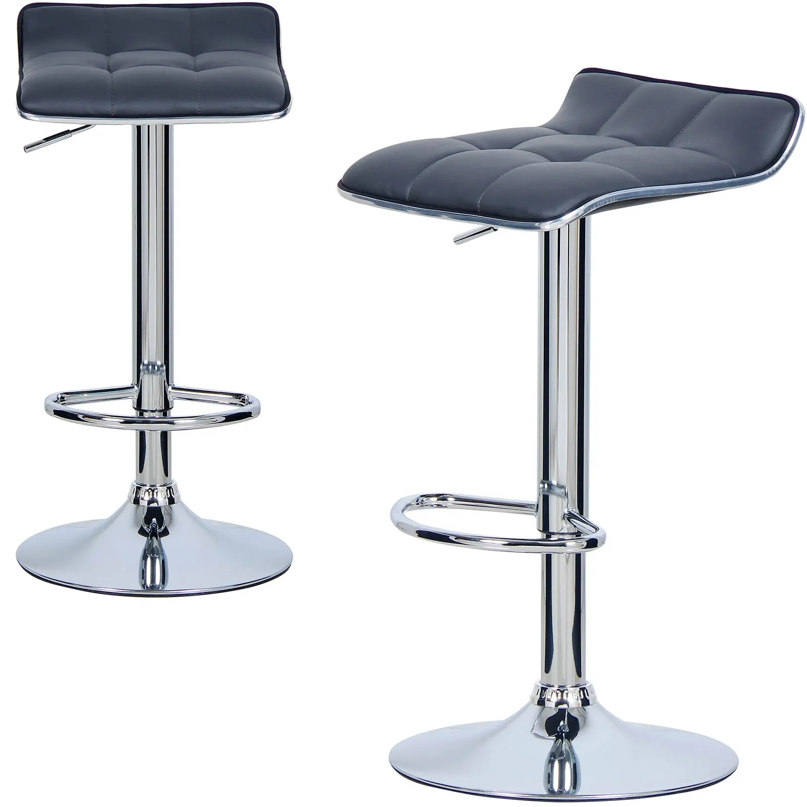 WOLTU 2PCs/Set Bar Stools Hight-Adjustable Counter Stool Faux Leather Well Padded Seat Dining Room Chair Swivel Bar Chair