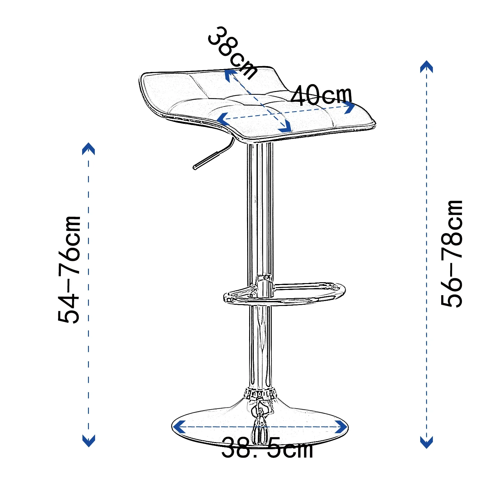 WOLTU 2PCs/Set Bar Stools Hight-Adjustable Counter Stool Faux Leather Well Padded Seat Dining Room Chair Swivel Bar Chair