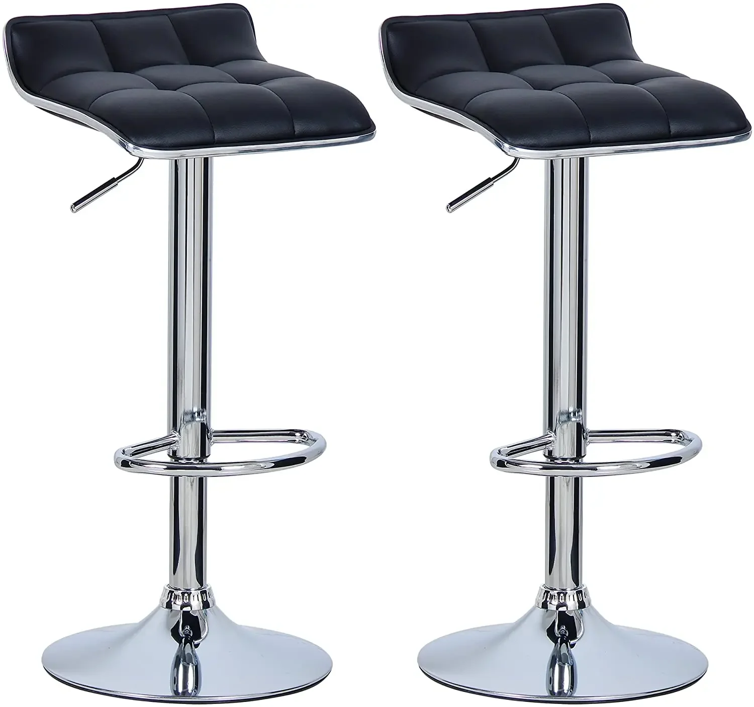 WOLTU 2PCs/Set Bar Stools Hight-Adjustable Counter Stool Faux Leather Well Padded Seat Dining Room Chair Swivel Bar Chair