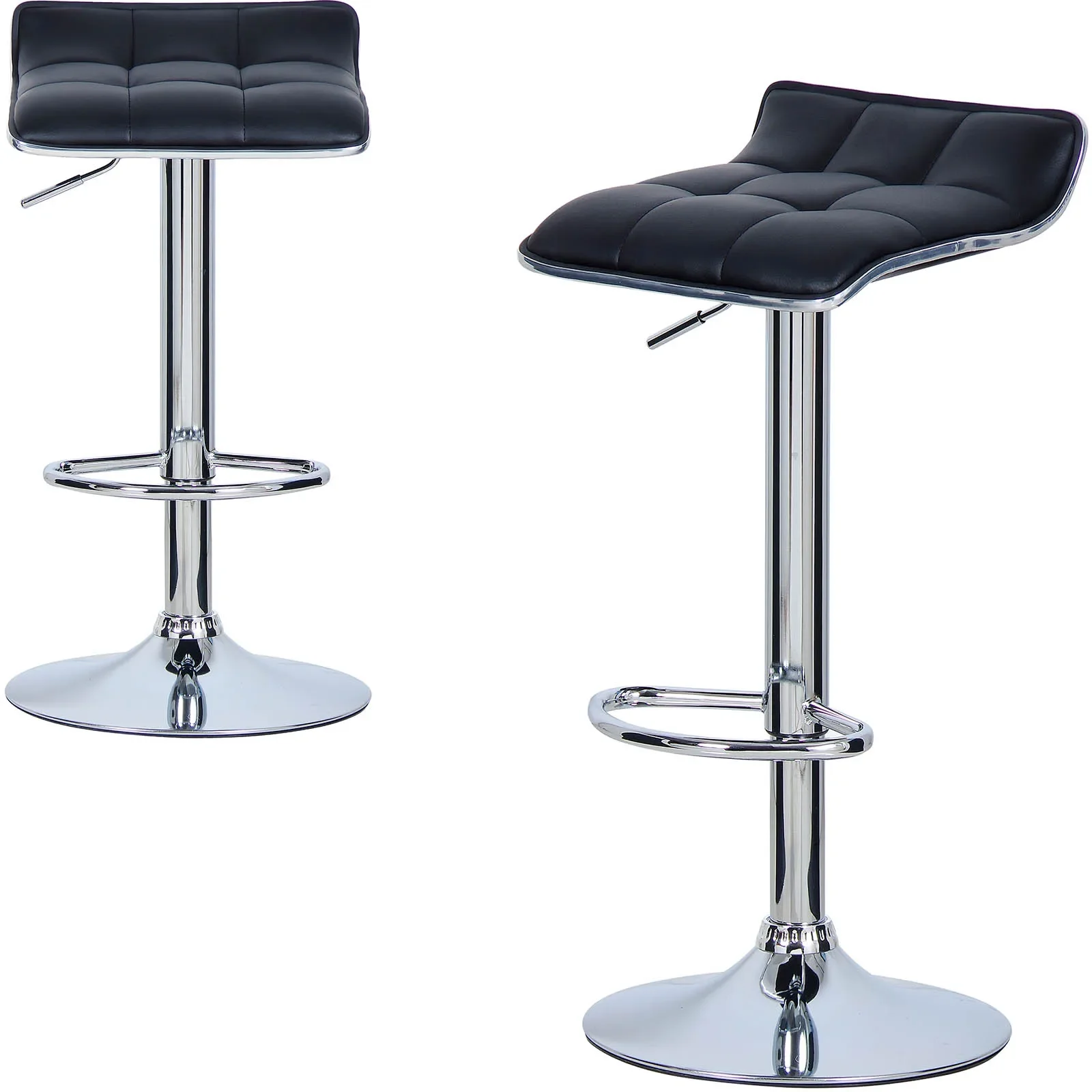WOLTU 2PCs/Set Bar Stools Hight-Adjustable Counter Stool Faux Leather Well Padded Seat Dining Room Chair Swivel Bar Chair
