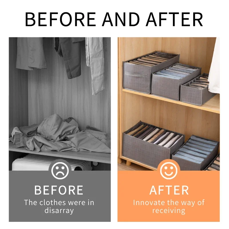 Pants Jeans Storage Box Drawers Organizer for Underwear Bra Socks Wardrobe Clothes Organizer Cabinet T-Shirt Organizers Storage