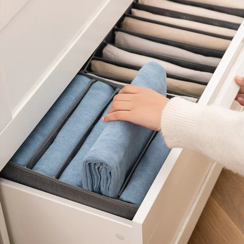 Pants Jeans Storage Box Drawers Organizer for Underwear Bra Socks Wardrobe Clothes Organizer Cabinet T-Shirt Organizers Storage