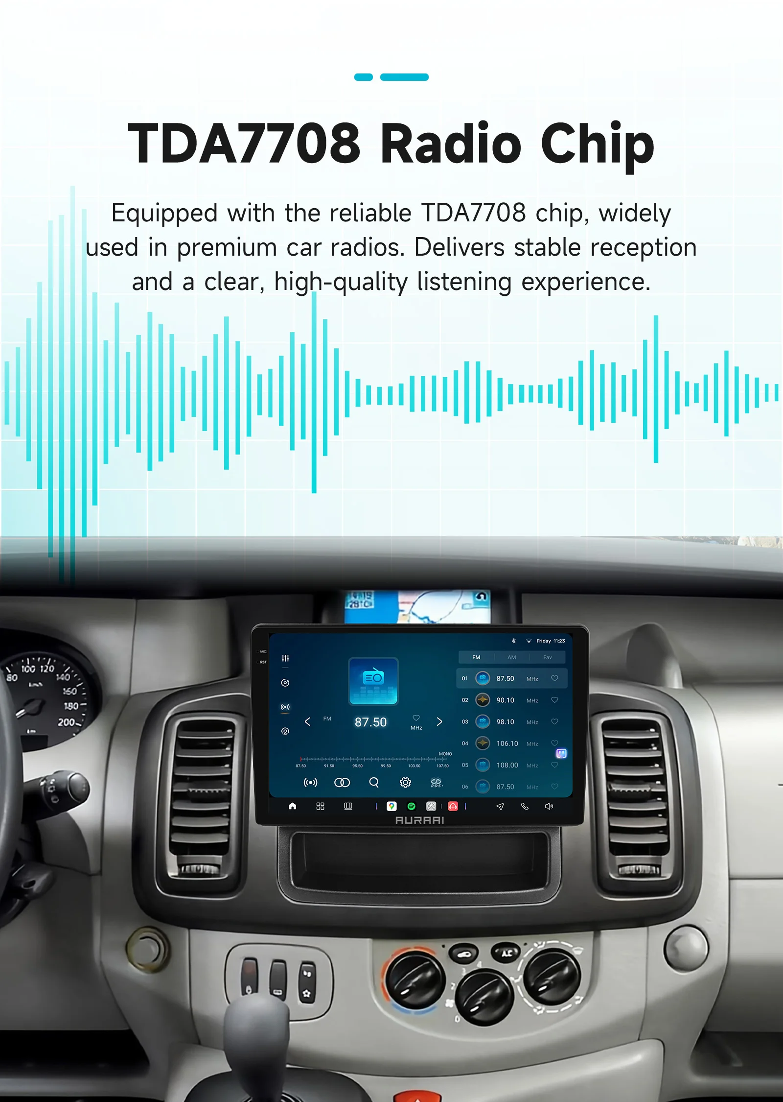 AURAAI X100 AI Carplay Android Car radio For Renault Trafic Opel Vivaro 2010-2014 multimedia 2k 8Core 2.7GHz GPS Screen ADAS 360