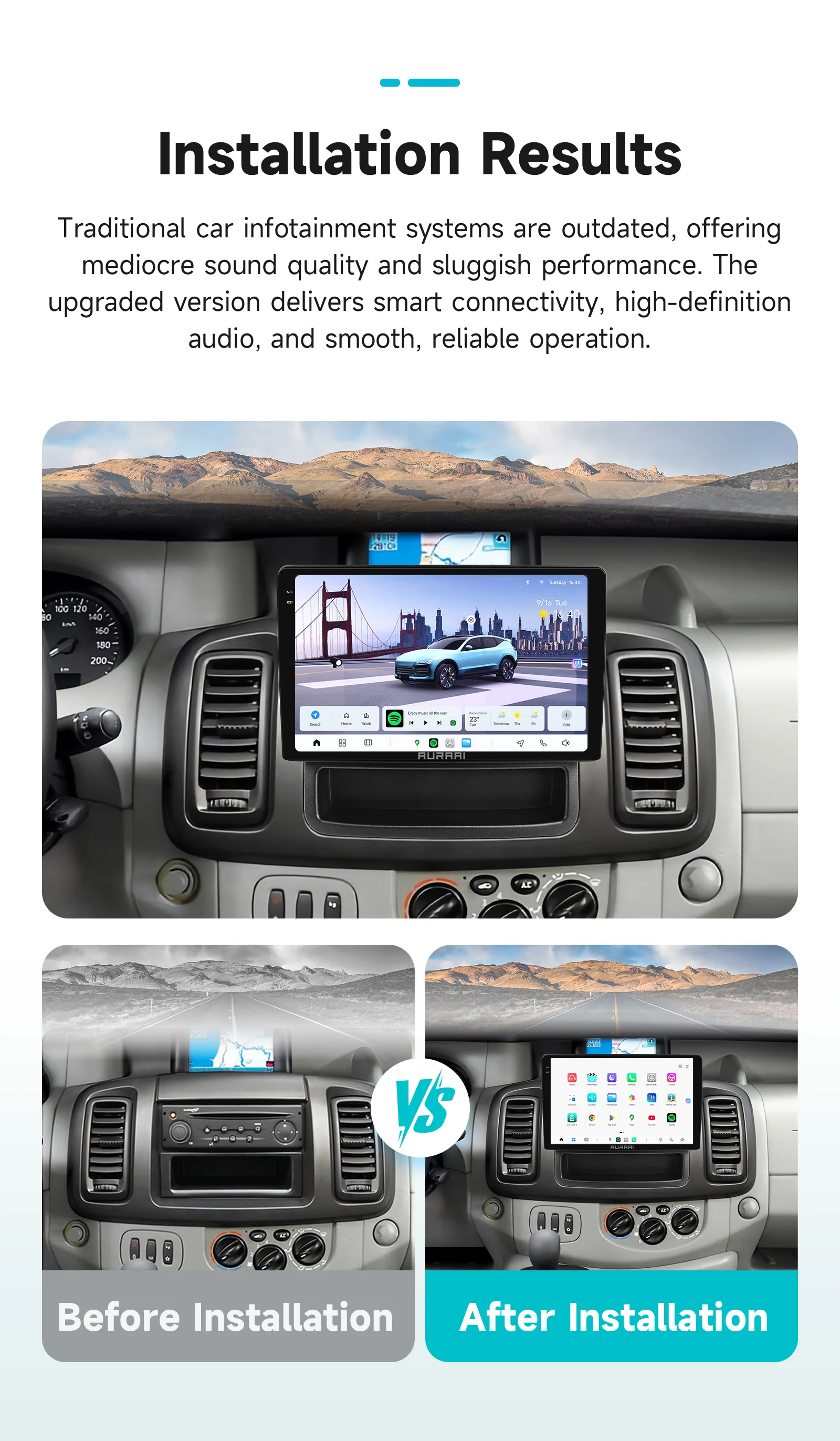 AURAAI X100 AI Carplay Android Car radio For Renault Trafic Opel Vivaro 2010-2014 multimedia 2k 8Core 2.7GHz GPS Screen ADAS 360