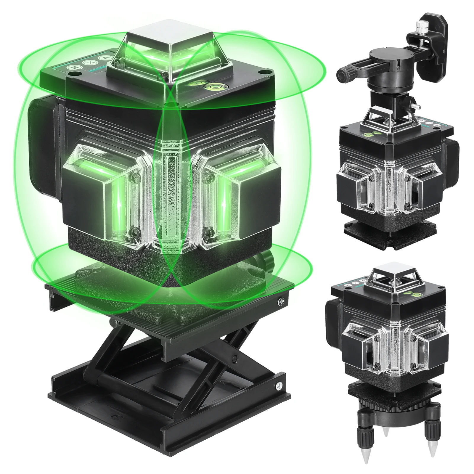 16 Lines Laser Level 3° Self-leveling Machine Rechargeable Lithium Battery Leveling Tool with 1.2m Adjustable Tripod Stand