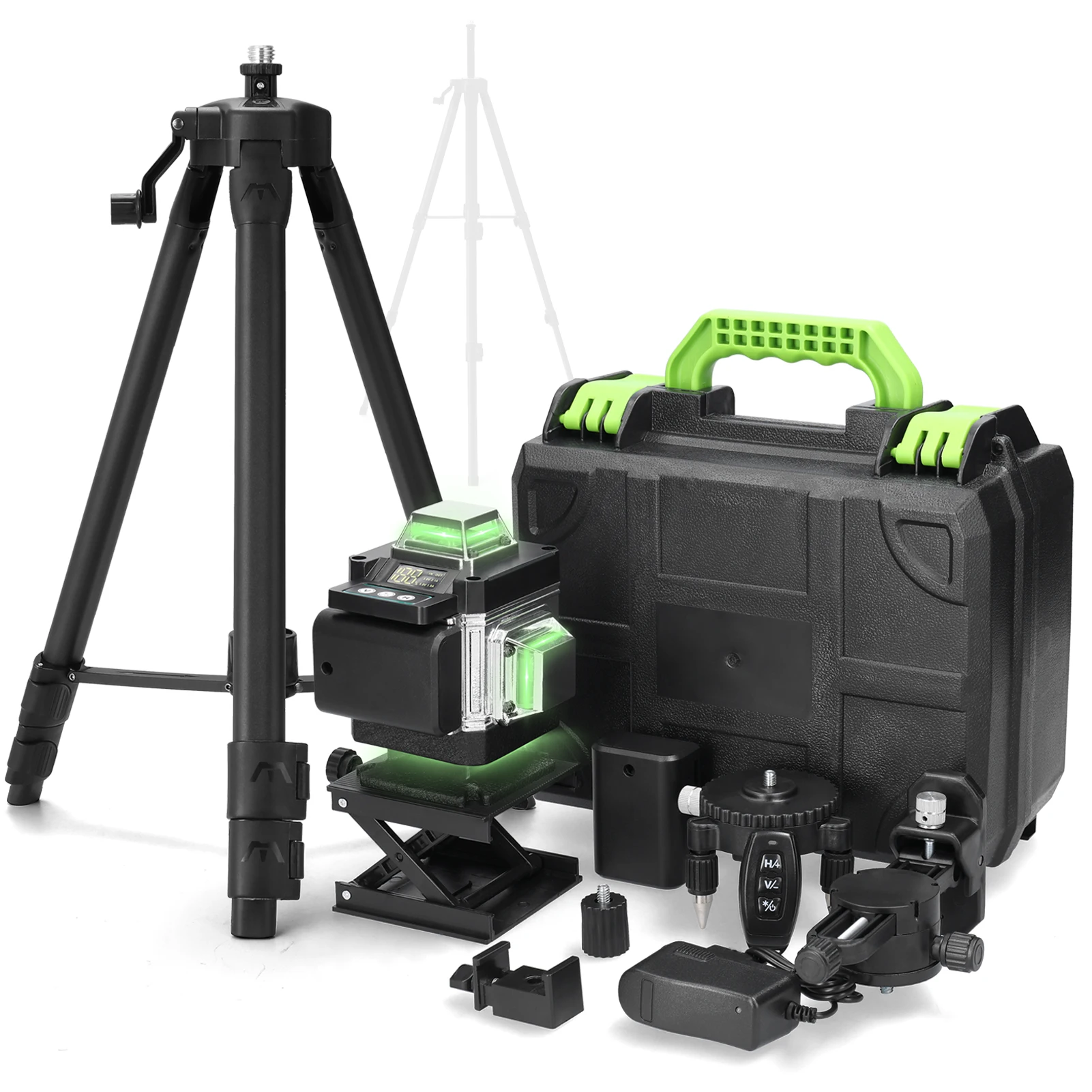 16 Lines Laser Level 3° Self-leveling Machine Rechargeable Lithium Battery Leveling Tool with 1.2m Adjustable Tripod Stand