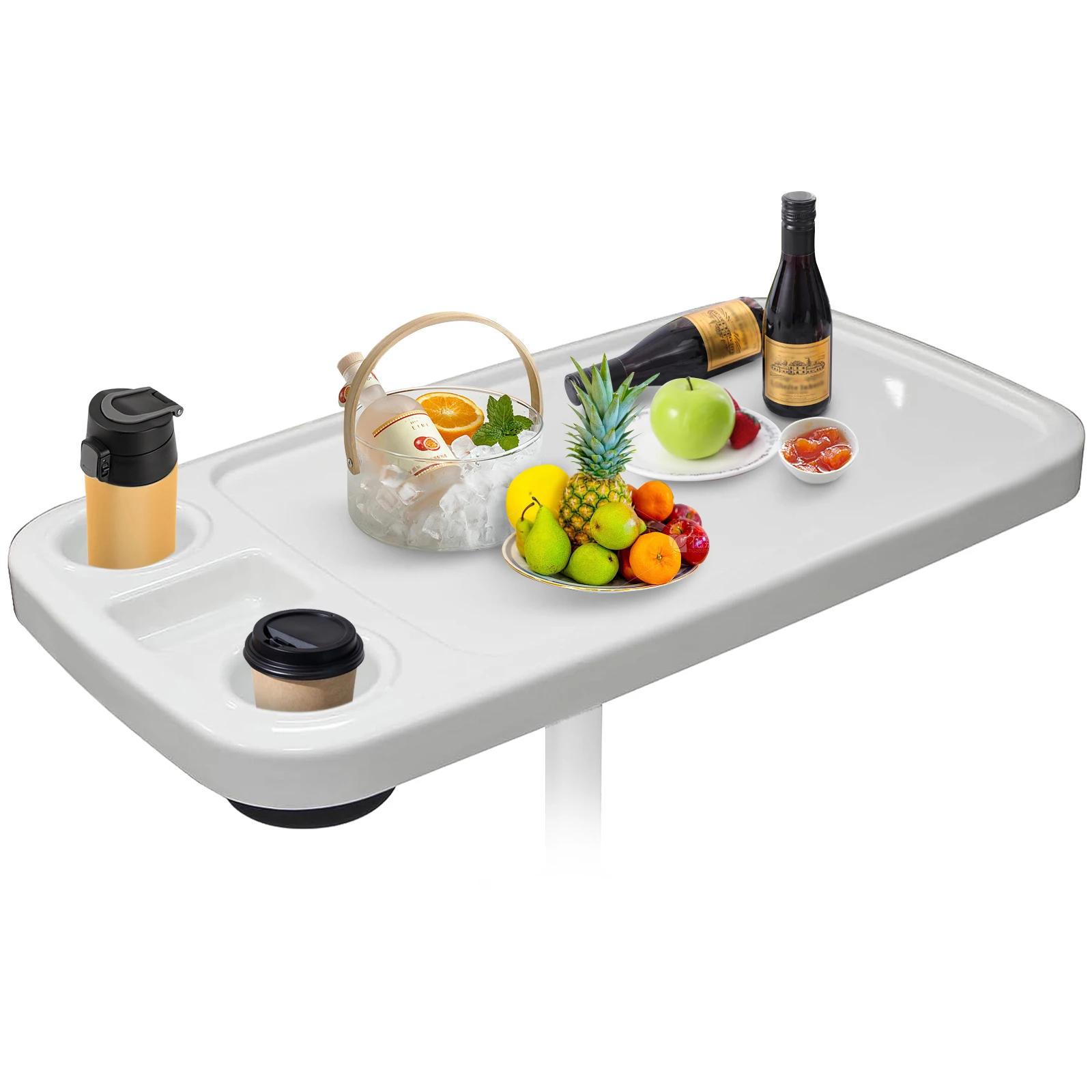 Removable Boat Table, 34X18 inch Rectangular Pontoon Boat Table Marine RV Table Top, Large Top with Built-in Cup Holders Phone