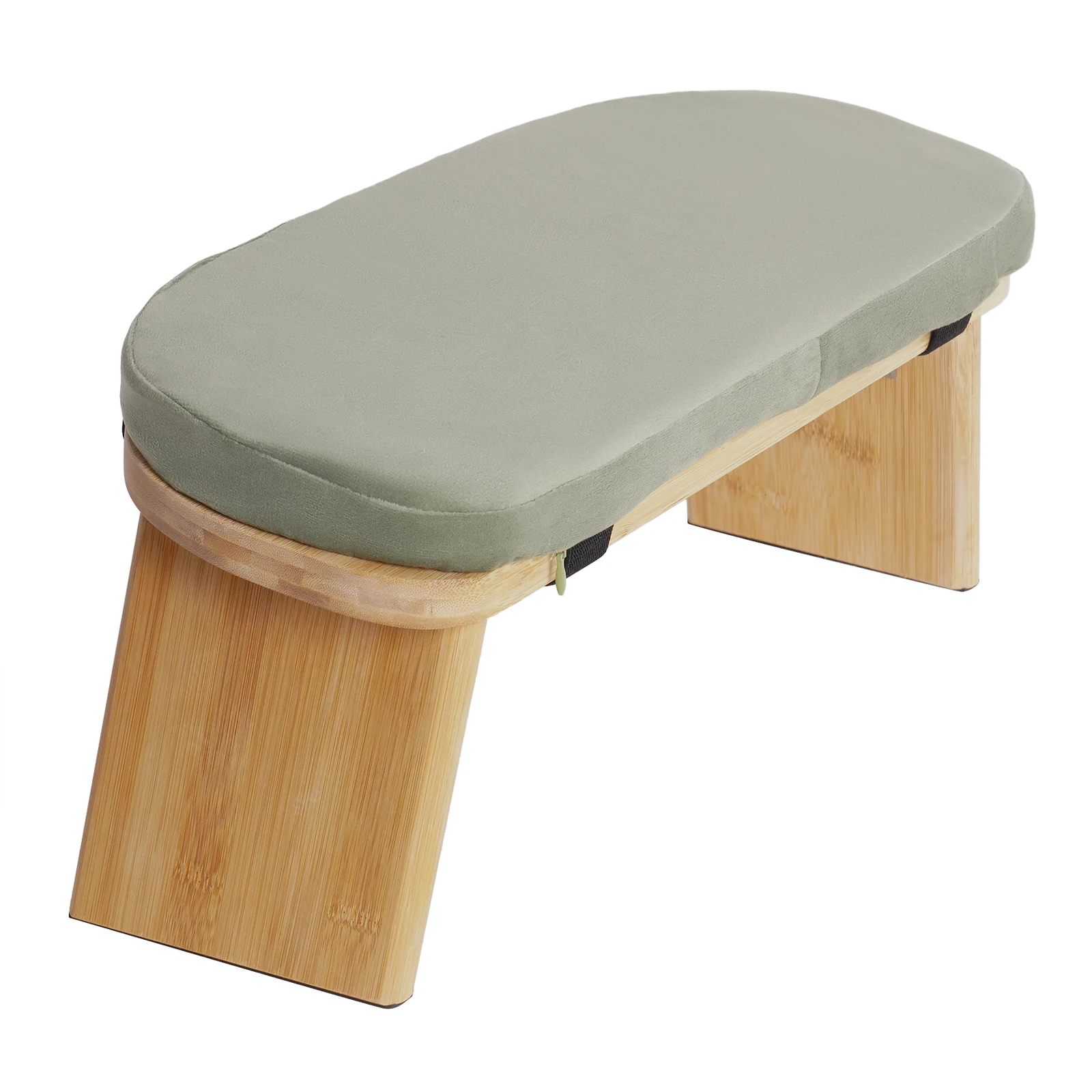 Wooden Meditation Stool, Foldable Kneeling Chair Meditation Bench, Floor Stool Seat for Home, Yoga Use Green