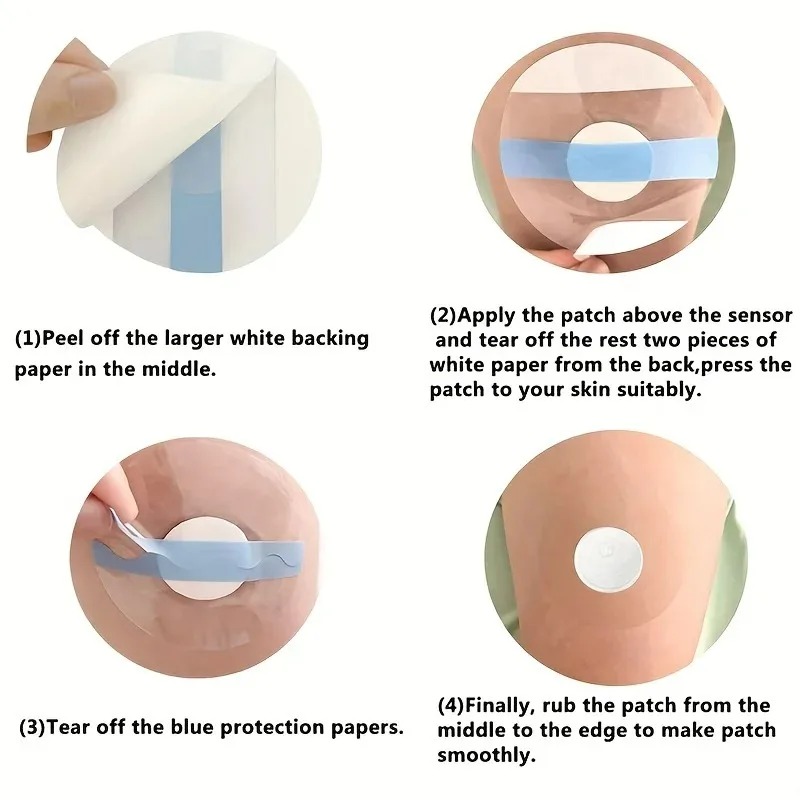 Freestyle & Libre 3 Sensor Stickers: Waterproof, 14-Day Wear Adhesive Patches, Hypoallergenic, Latex-Free, 20/50pcs Packs