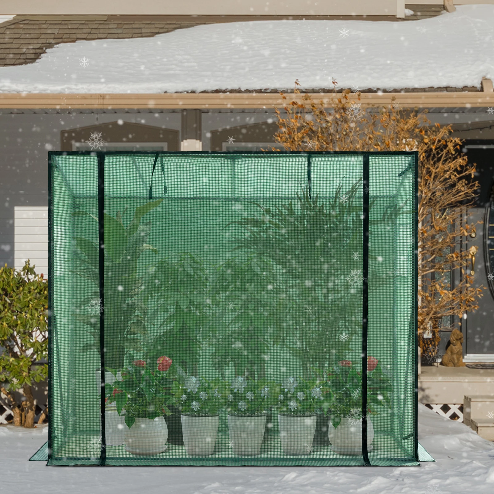 WOLTU Polythene Greenhouse PE Semi-Transparent Flower Vegetables Garden Outdoor Waterproof Tarpaulin Multi-Purpose Plant House