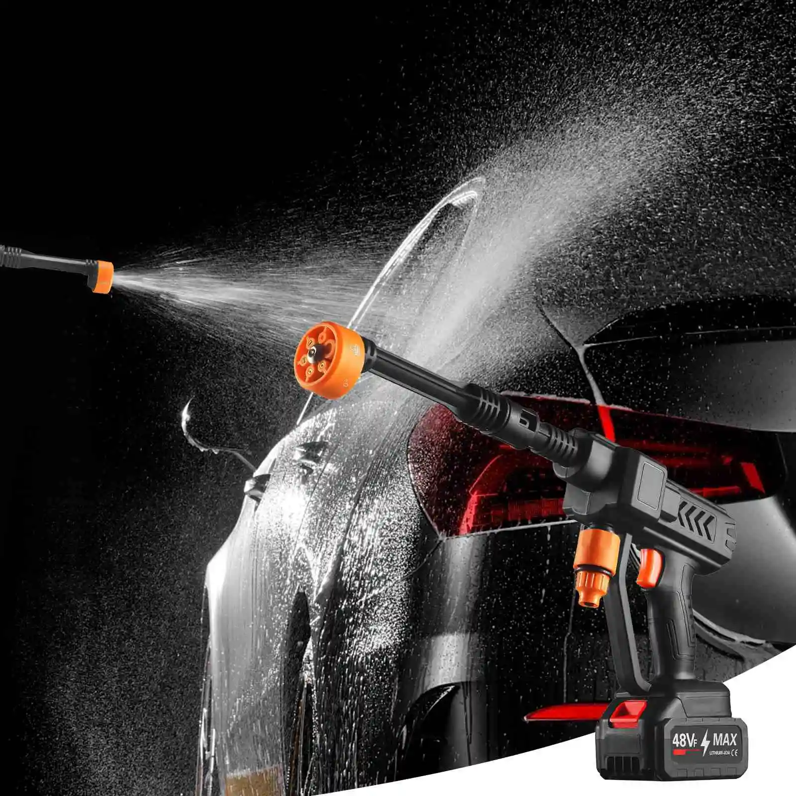 For Makita 18V Battery, 6-in-1 Cordless High Pressure Washer, Electric Garden Spray Water Gun for Car and Patio Cleaning