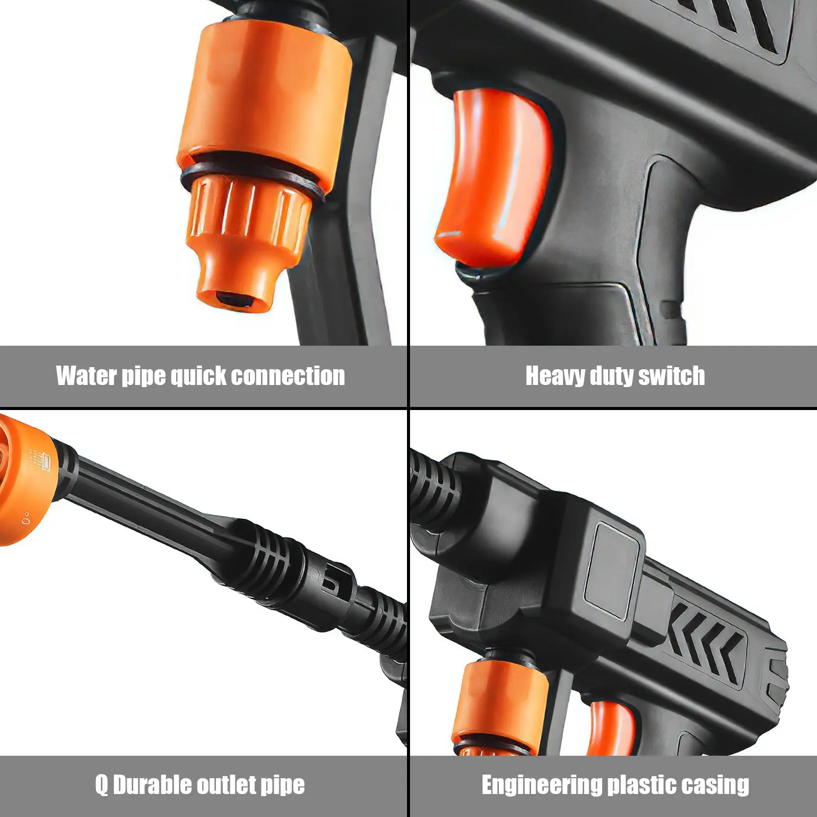 For Makita 18V Battery, 6-in-1 Cordless High Pressure Washer, Electric Garden Spray Water Gun for Car and Patio Cleaning