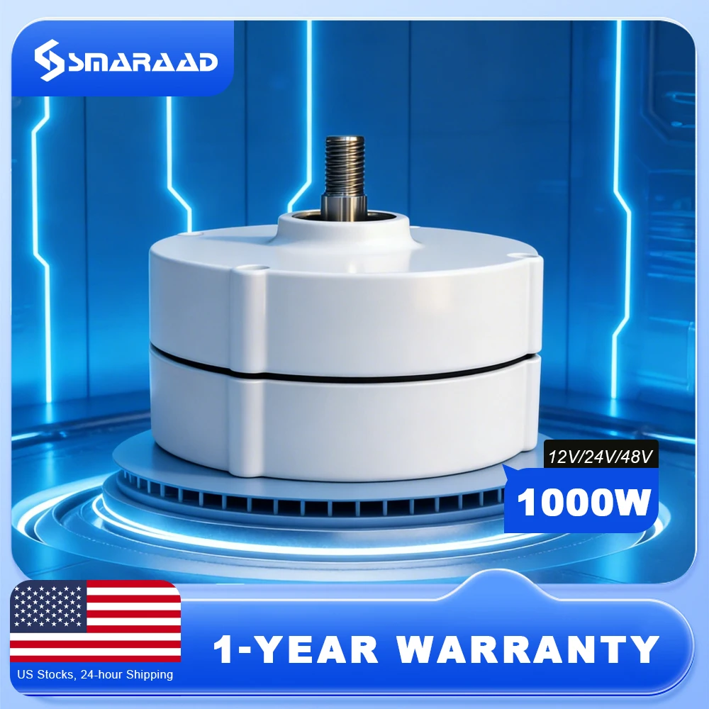 Poland Delivery 1000W Gearless Permanent Magnet Generator Turbine Low-Speed 12V 24V For Water And Wind Power Household