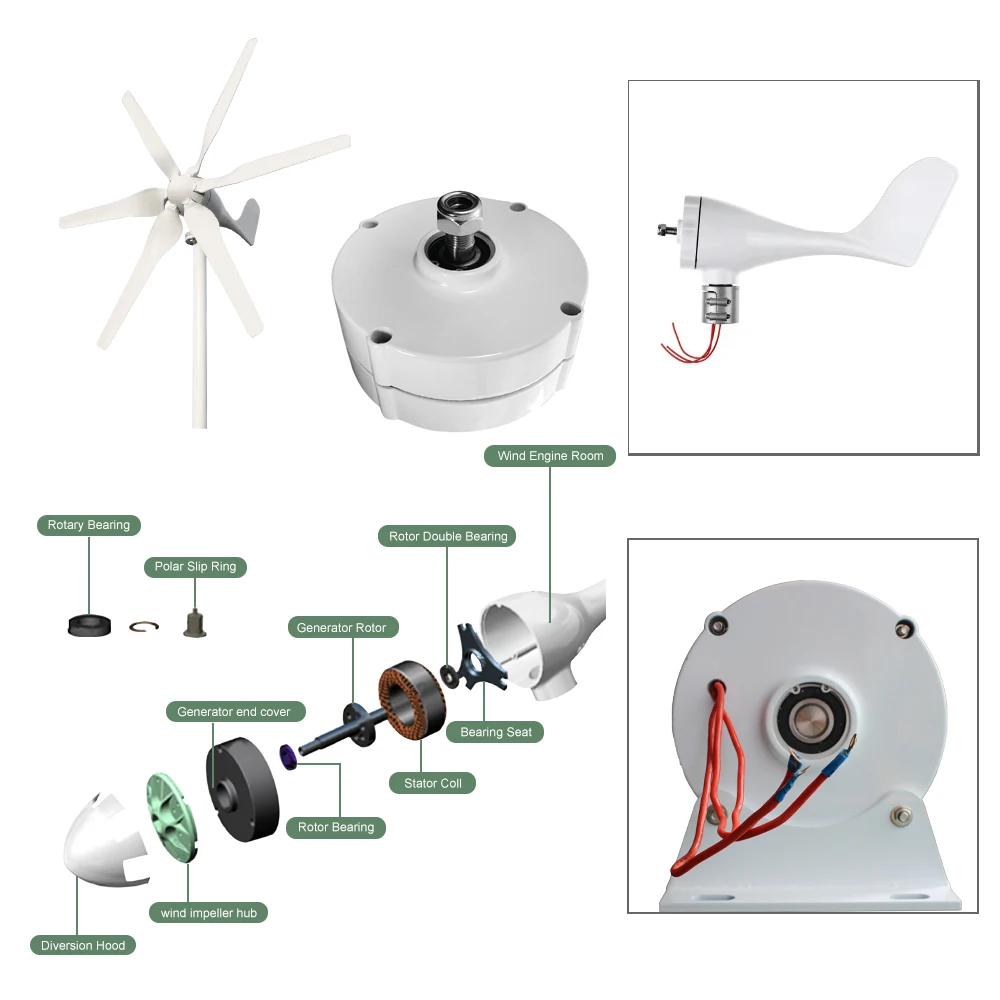 Poland Delivery 1000W Gearless Permanent Magnet Generator Turbine Low-Speed 12V 24V For Water And Wind Power Household
