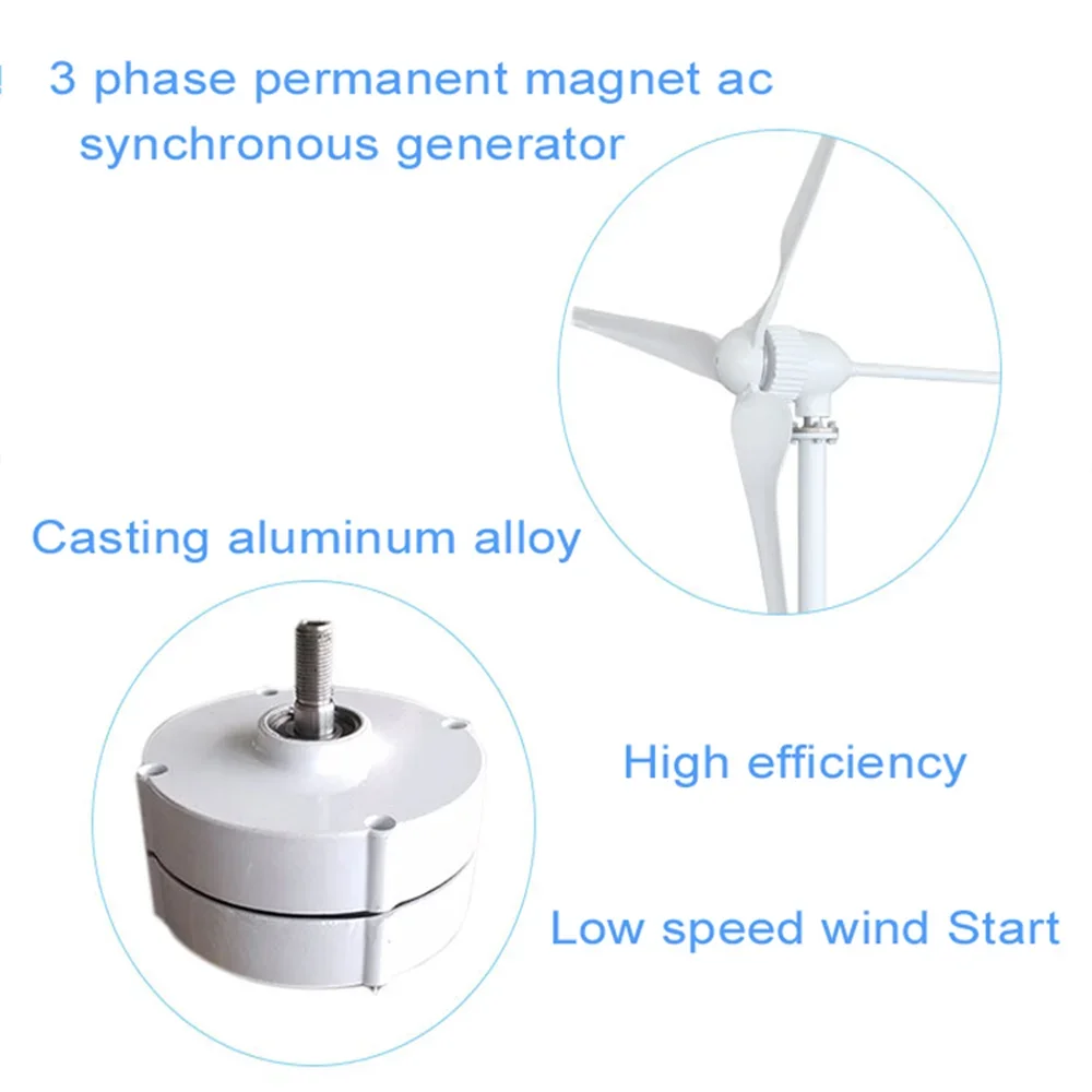 Poland Delivery 1000W Gearless Permanent Magnet Generator Turbine Low-Speed 12V 24V For Water And Wind Power Household