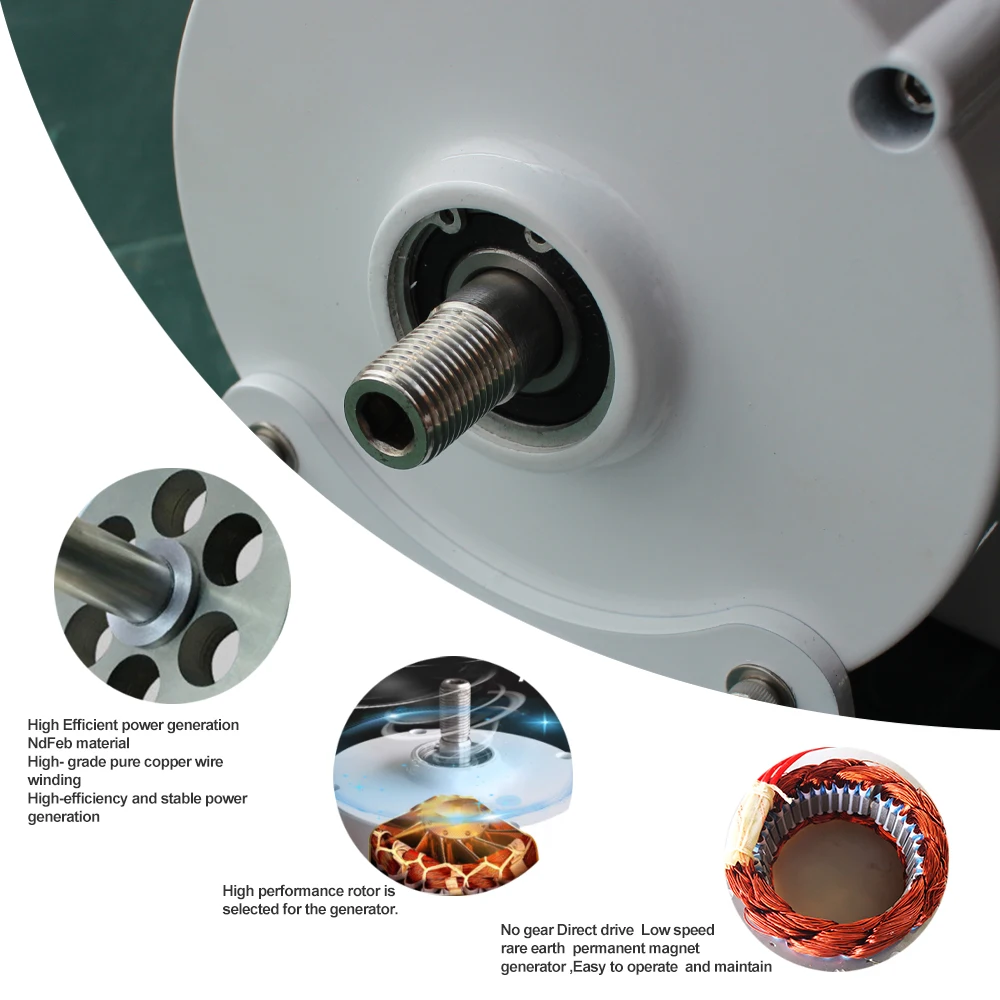 Poland Delivery 1000W Gearless Permanent Magnet Generator Turbine Low-Speed 12V 24V For Water And Wind Power Household