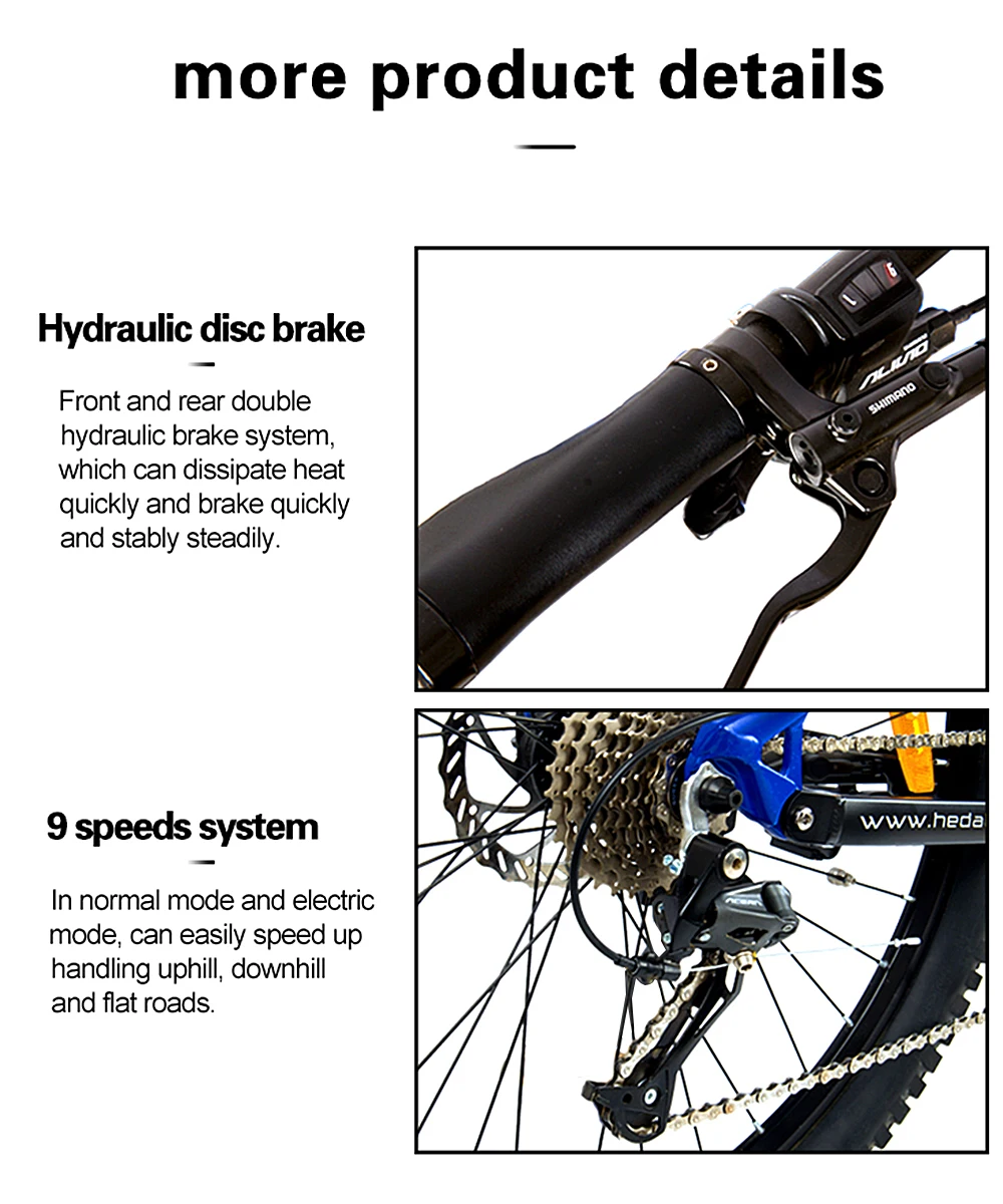 HedaTX TX11 Mid Motor 1000W Electric Bike 48V 15.6Ah Torque Sensor Adult Ebike 27.5" Powerful Electric Bicycle 45KM/H E Bike