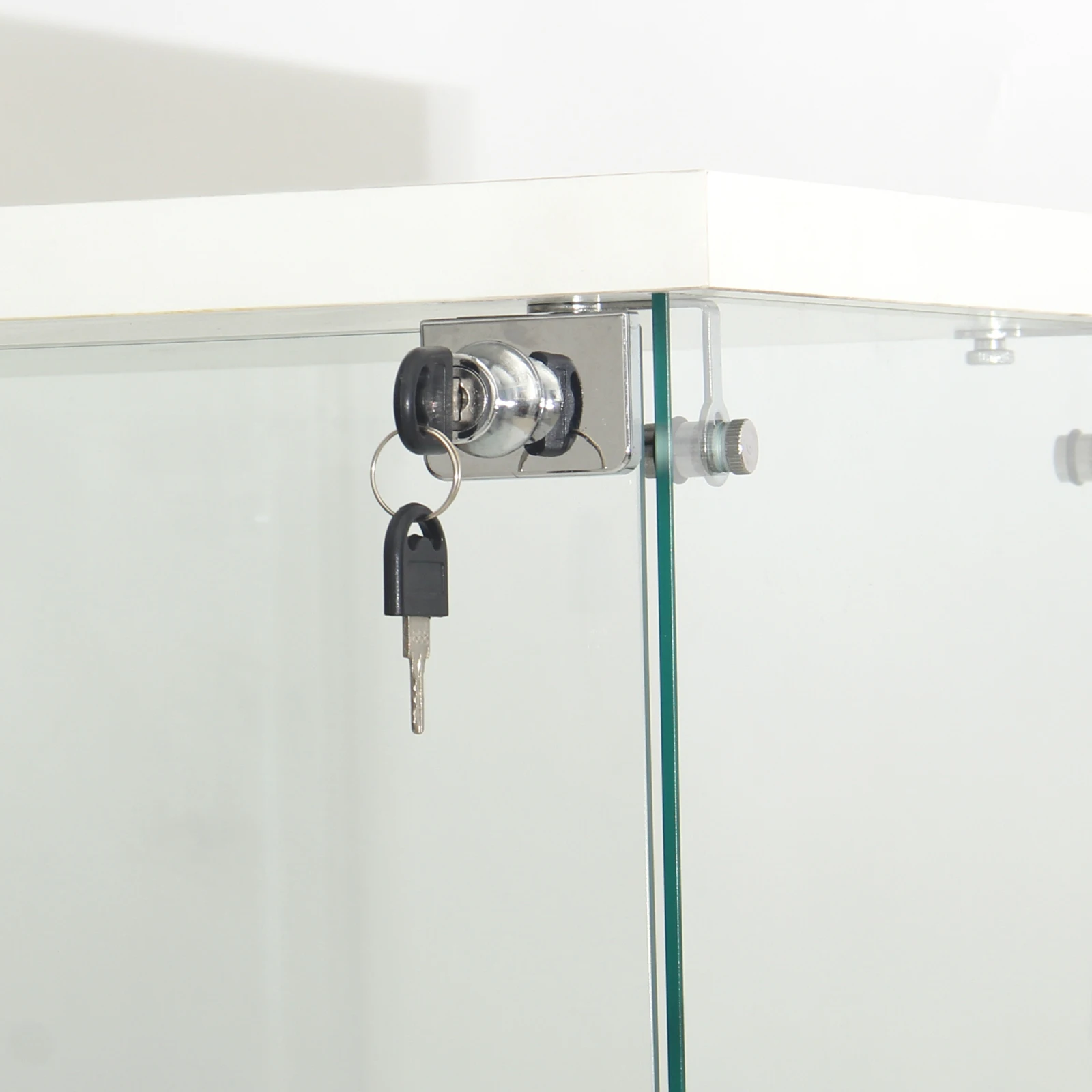 Rosahqnda Glass Display Cabinet Standing Display Cabinet 163.5cm Transparent Furniture Figure Glass Display Case Living Room Bar