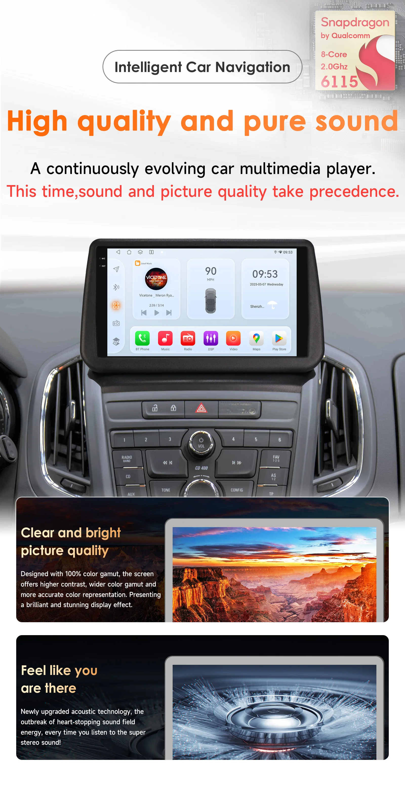 Hizpo 8Core 2Din AI Android 14 Car Radio For Opel zafira C 2010-2016 Car Multimedia GPS 4G Carplay 360Camera By Snapdragon 6115