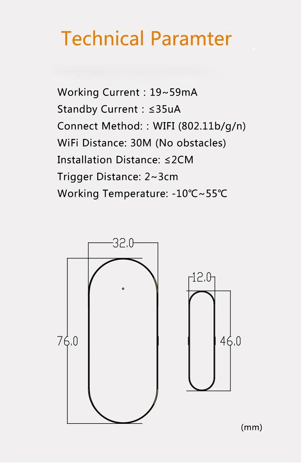 PGST Tuya WiFi Smart Door Window Sensor Wireless Security Alarm System Real-Time Alerts Smart Life App Control for Home Safety