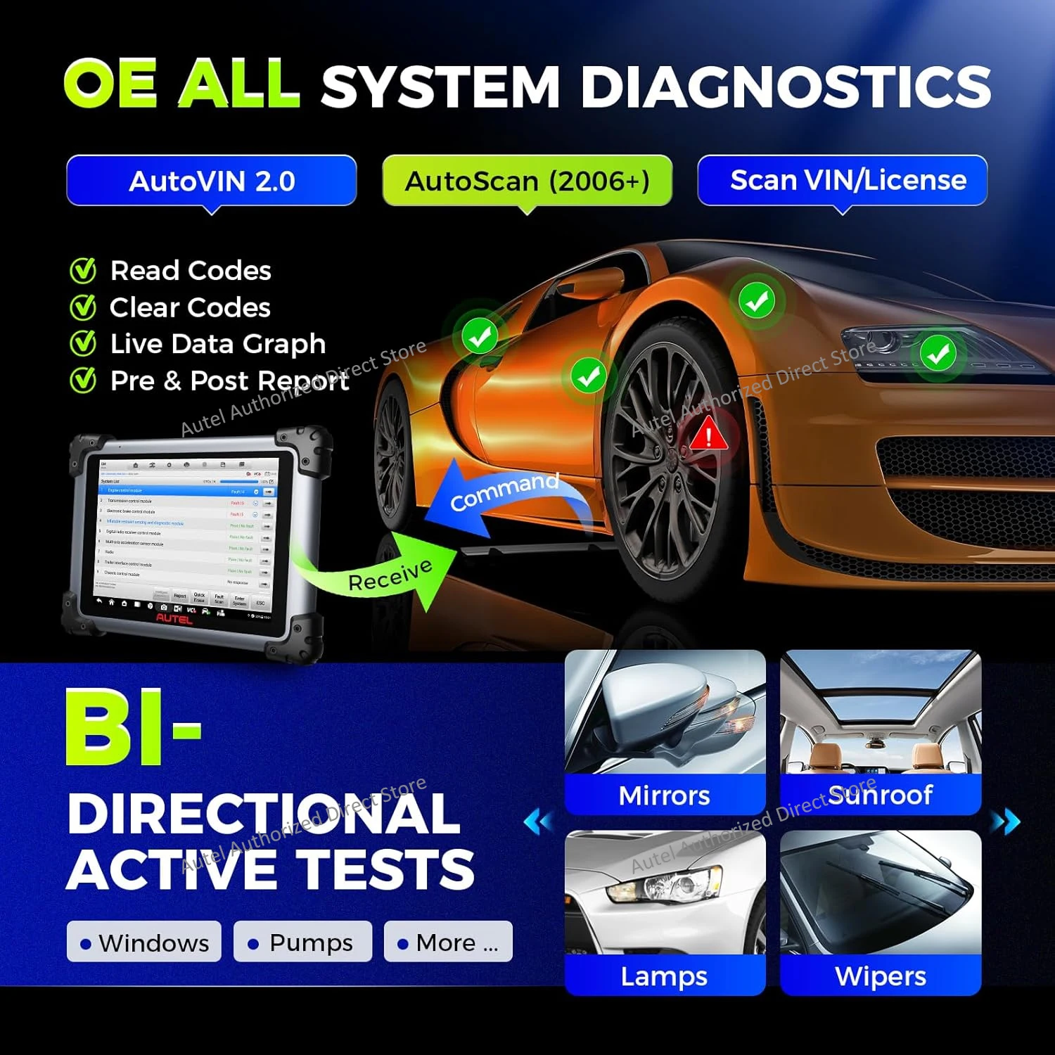 Autel MaxiSYS Elite II PRO Car Diagnostic Scanner Advanced ECU Programming Online Coding Tool, 45+ Services, 2-Year Free Update