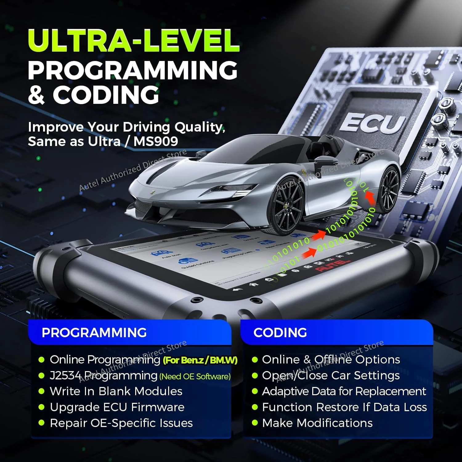 Autel MaxiSYS Elite II PRO Car Diagnostic Scanner Advanced ECU Programming Online Coding Tool, 45+ Services, 2-Year Free Update