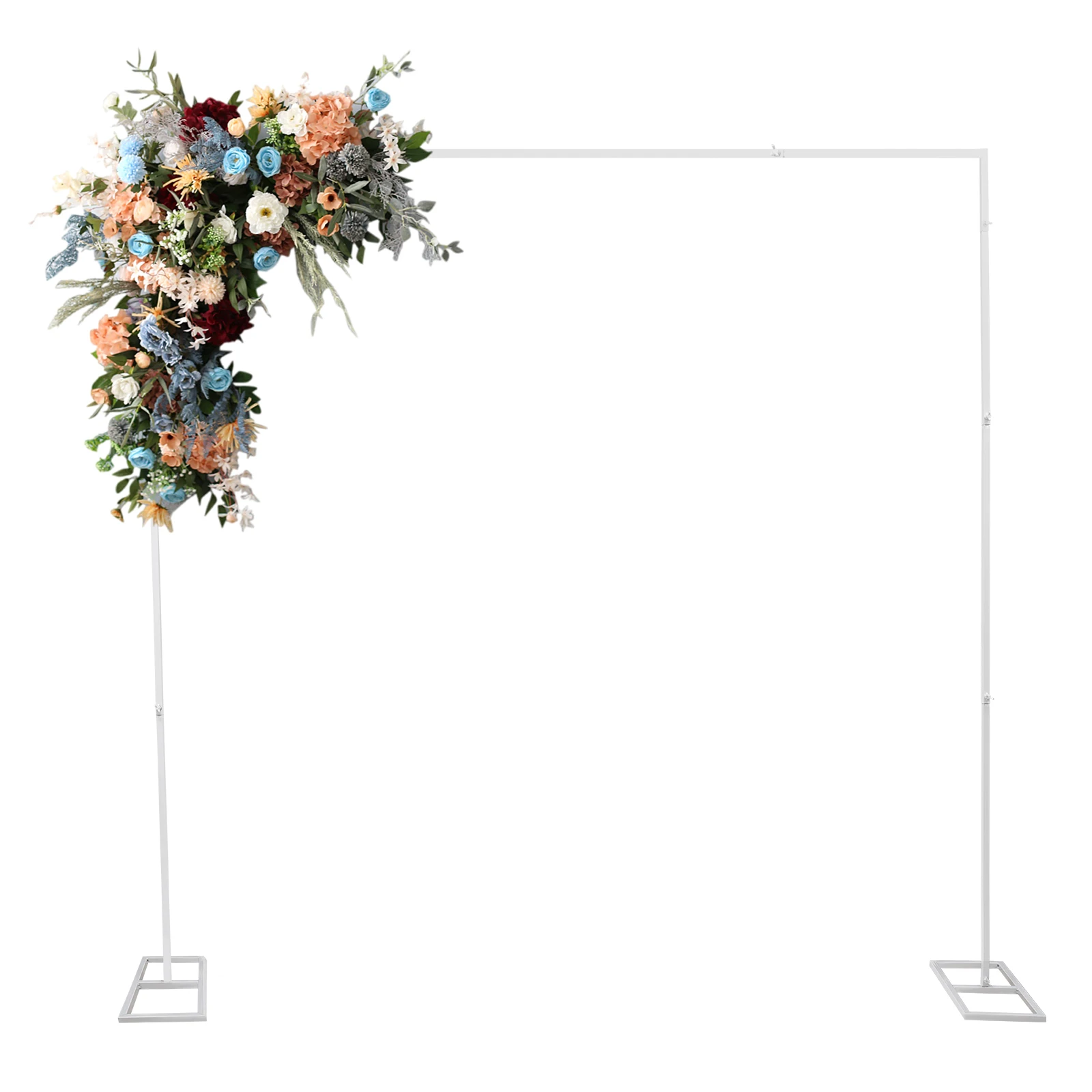 Wedding Backdrop Stand 2.4*2.4m 11Lbs Load Iron Backdrop Frame Adjustable Wedding Background Stand for Party Event