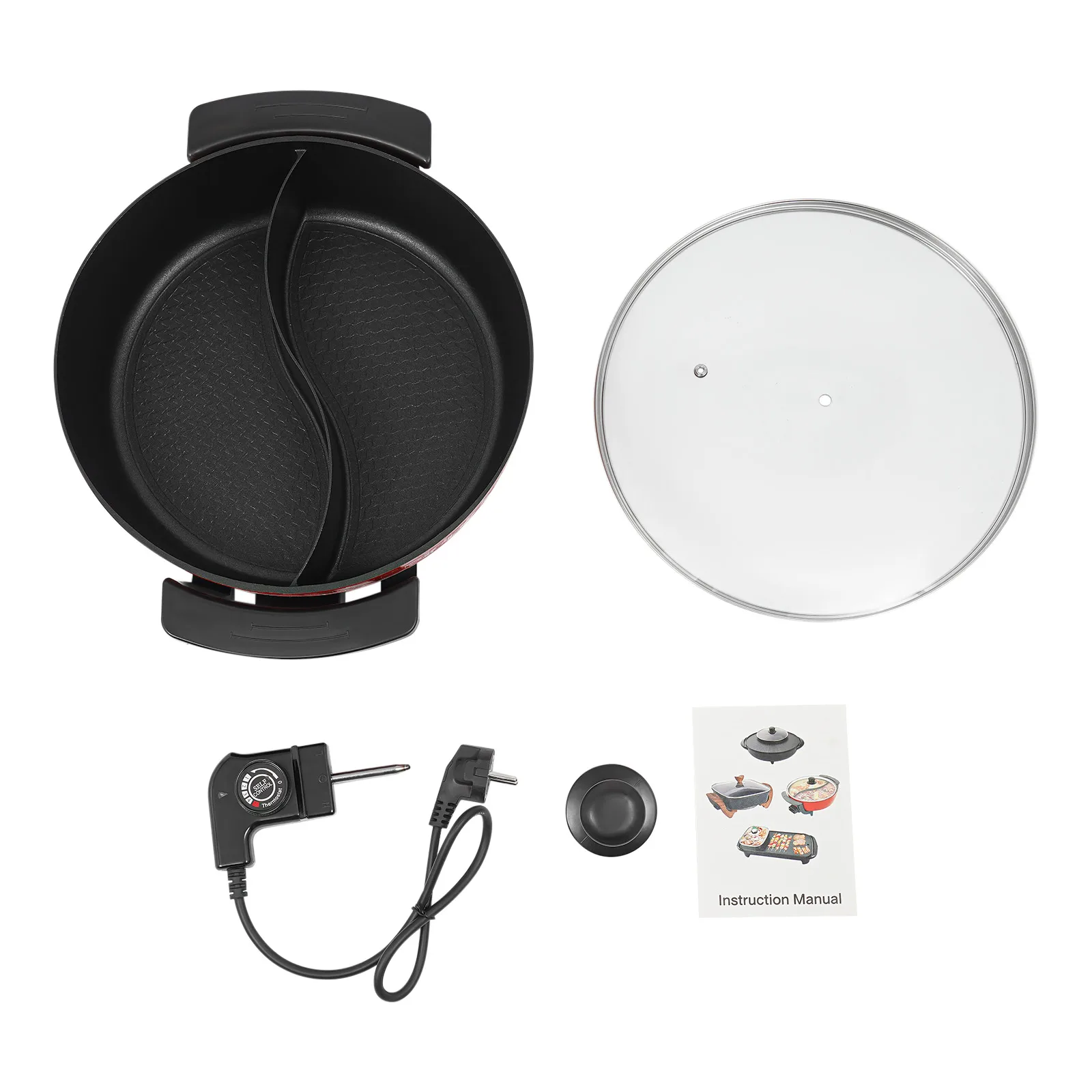 Household Hot Pot Electric Hotpot 1360W 6L Multi-function Cooking Pot with 5 Temperature Levels for Family Gathering