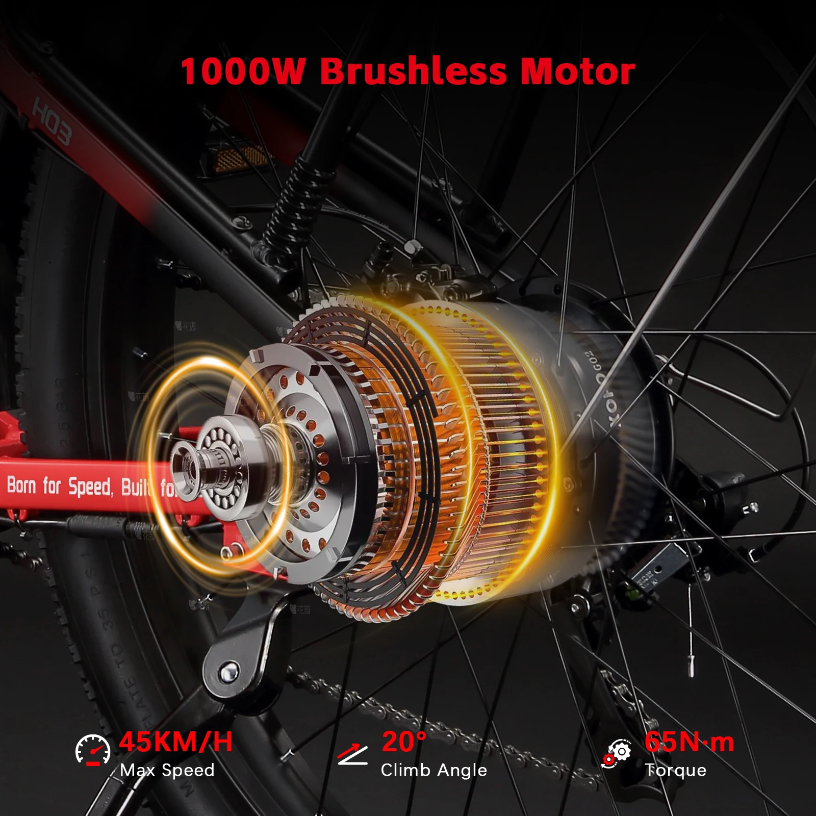 HALO KNIGHT H03 48V 1000W 19.2Ah Electric Bikes Fat Tire Adult Ebike 45km/h Electric Bicycles Hydraulic Brake Electric Motorbike