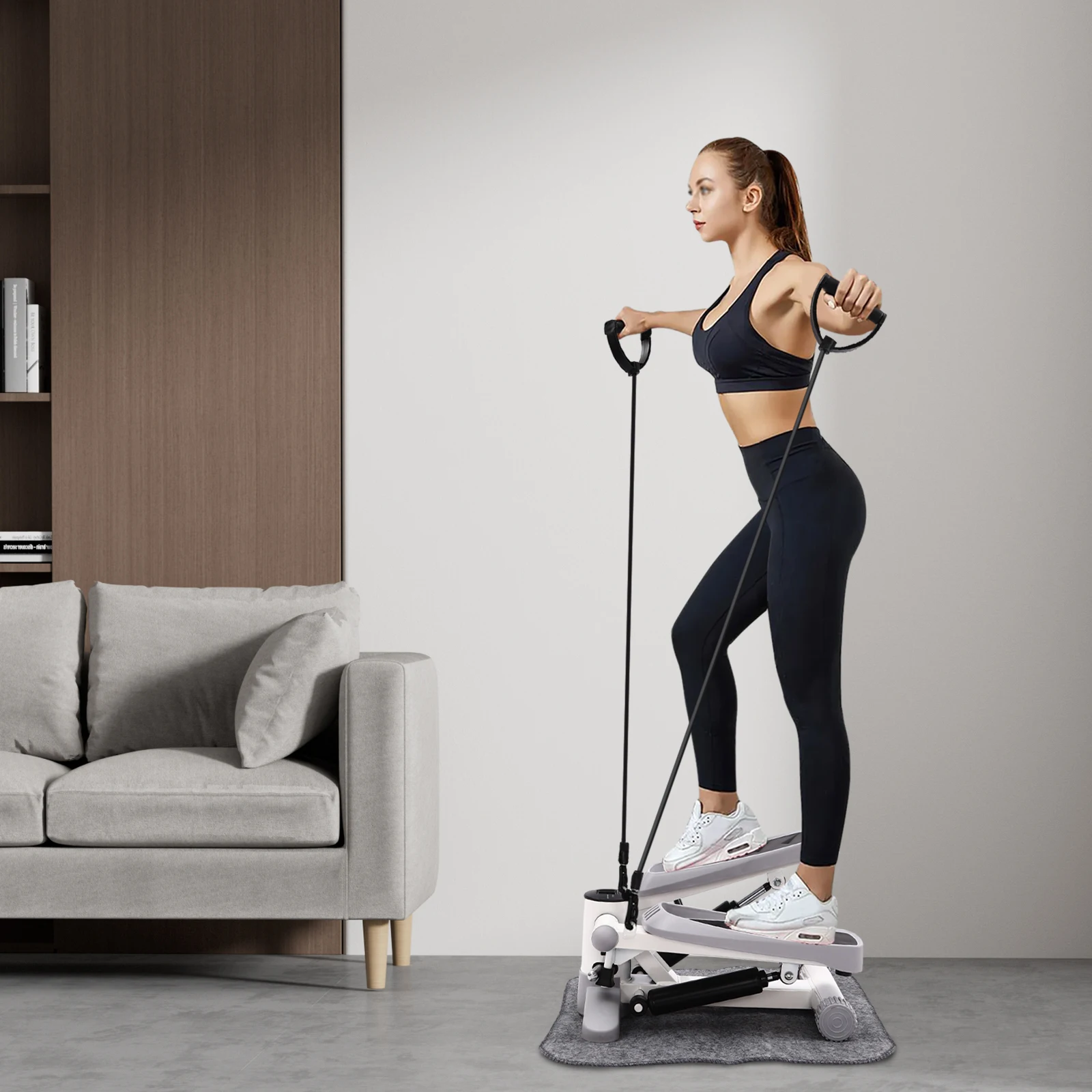Grey Fitness Stepper Portable Fitness Stepper Fitness Mini Stepper For Home Office Workout Gym For Weight Loss Shaping Etc