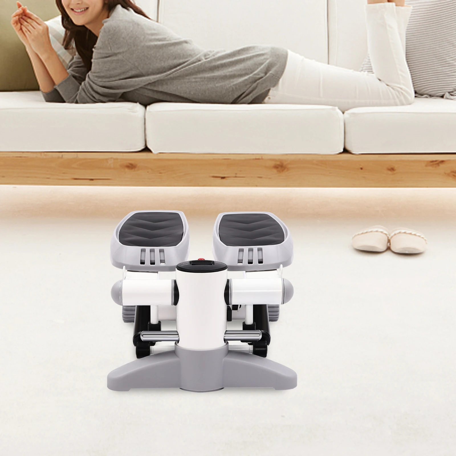 Grey Fitness Stepper Portable Fitness Stepper Fitness Mini Stepper For Home Office Workout Gym For Weight Loss Shaping Etc