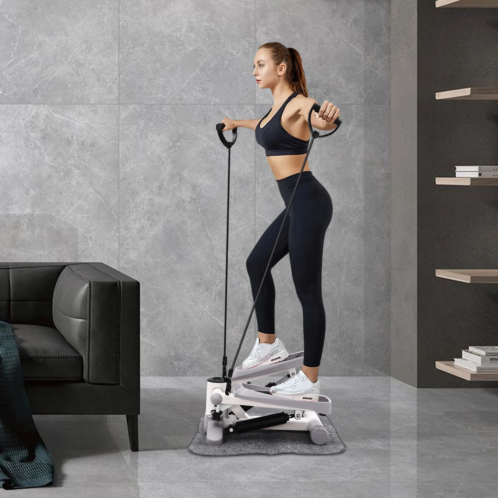 Grey Fitness Stepper Portable Fitness Stepper Fitness Mini Stepper For Home Office Workout Gym For Weight Loss Shaping Etc