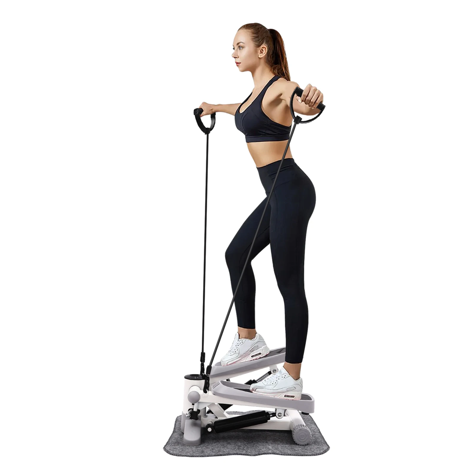 Grey Fitness Stepper Portable Fitness Stepper Fitness Mini Stepper For Home Office Workout Gym For Weight Loss Shaping Etc