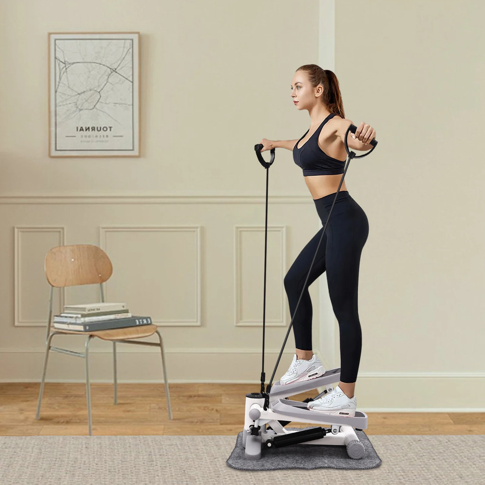 Grey Fitness Stepper Portable Fitness Stepper Fitness Mini Stepper For Home Office Workout Gym For Weight Loss Shaping Etc