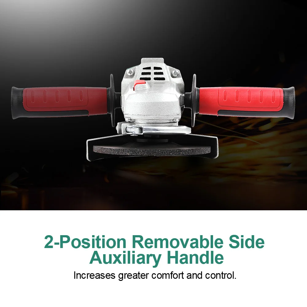 1100W 125mm Electric Angle Grinder 6 Speed Control Variable Speed Toolless Guard Cutting Grinding Metal Stone Power Tools