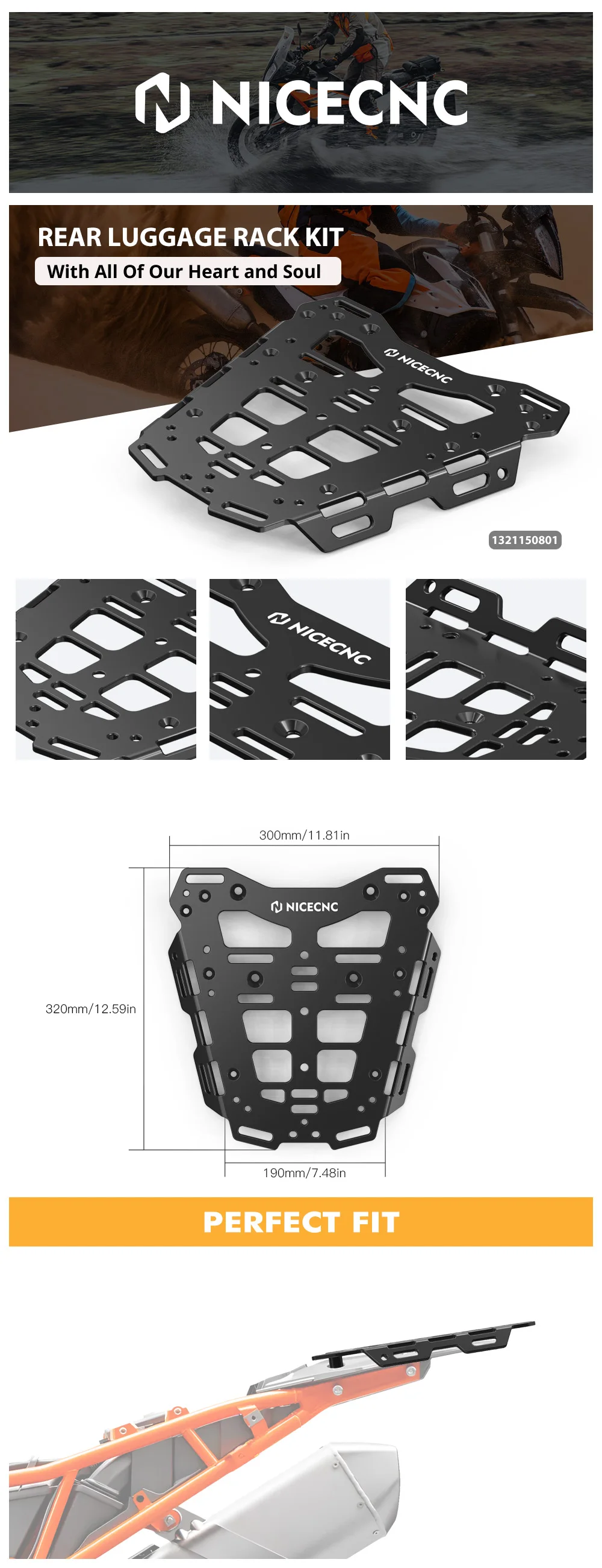 For KTM 790 890 Adventure 2019-2024 Motorcycle Rear Luggage Rack Kit For KTM 890 Adventure 790 Adventure 2024 2023 2022 2021