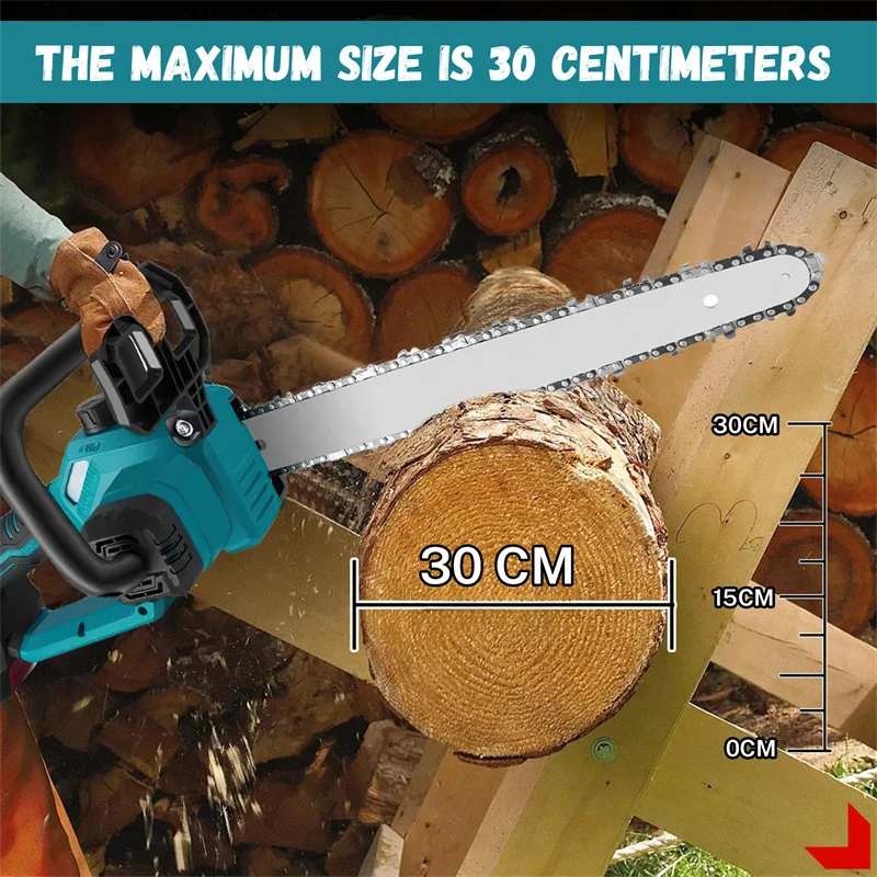 Bromose 12 Inch 3000W Brushless Electric Chainsaw Logging Saw Pruning Woodworking Garden Power Tool For Makita 18V Battery