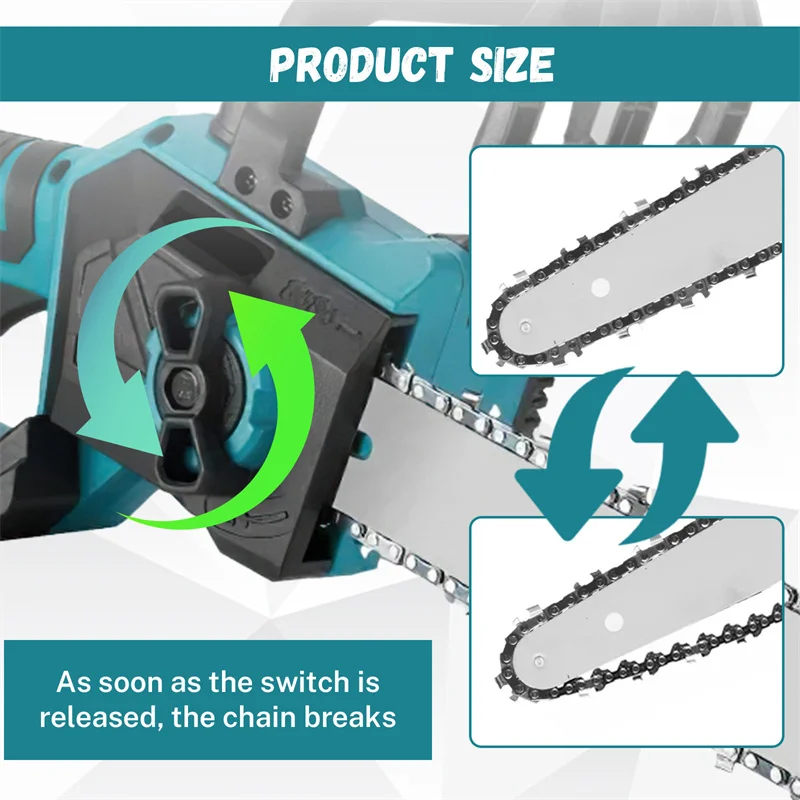 Bromose 12 Inch 3000W Brushless Electric Chainsaw Logging Saw Pruning Woodworking Garden Power Tool For Makita 18V Battery