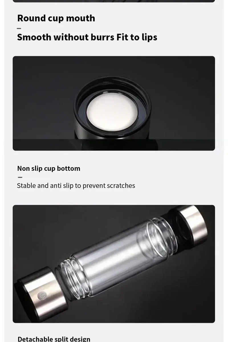 Hydrogen-Rich Water Cup Electric Hydrogen Rich Water ml Generator kick Titanium Quality Filter Portable Antioxidant Lonizer