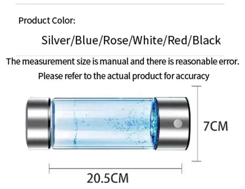 Hydrogen-Rich Water Cup Electric Hydrogen Rich Water ml Generator kick Titanium Quality Filter Portable Antioxidant Lonizer