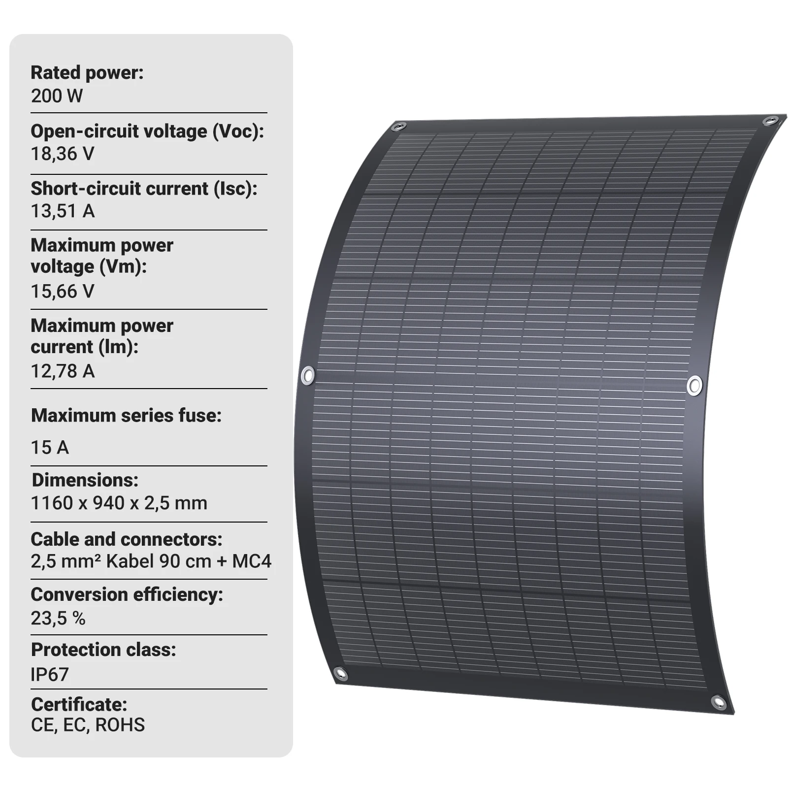 800W Balcony Solar System Kit with Micro Inverter, 4×200W Flexible Solar Panels, Plug & Play, WiFi APP Monitoring