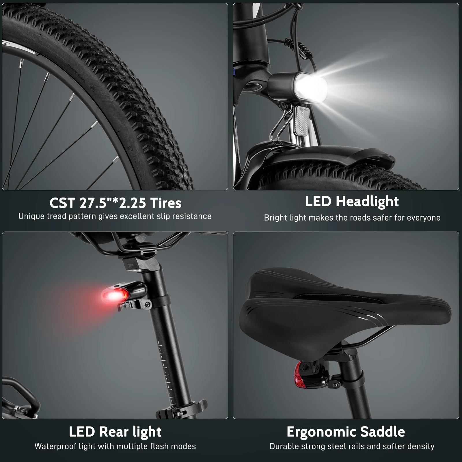 FAFREES FM8 Electric Bicycle 250W Motor 36V14.5AH Lithium Battery Adult City Riding Electric Bike 27.5-Inch Tire Mountain E-bike